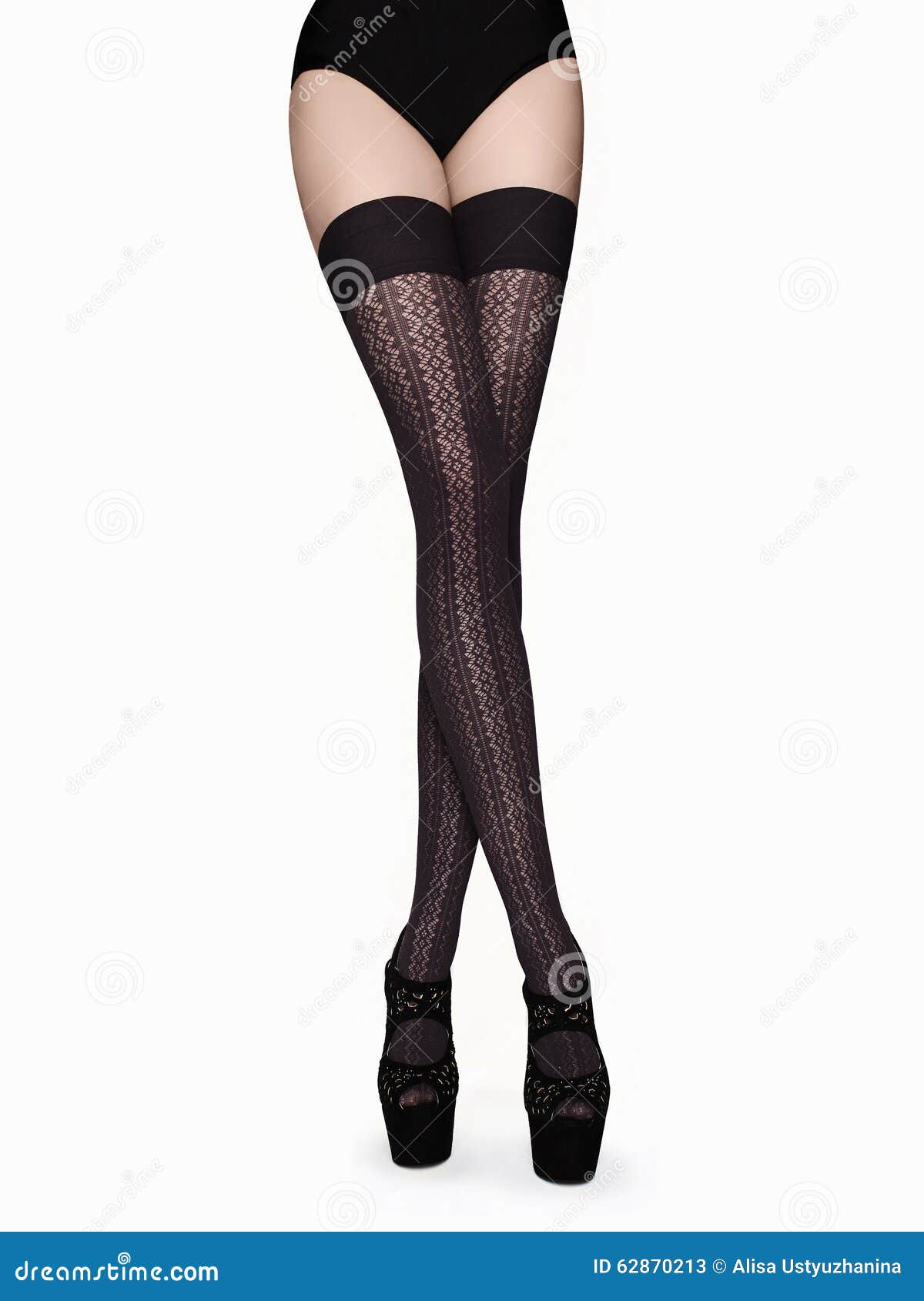 Beautiful Legs in Stockings Stock Image - Image of fashion, monochrome:  62870213