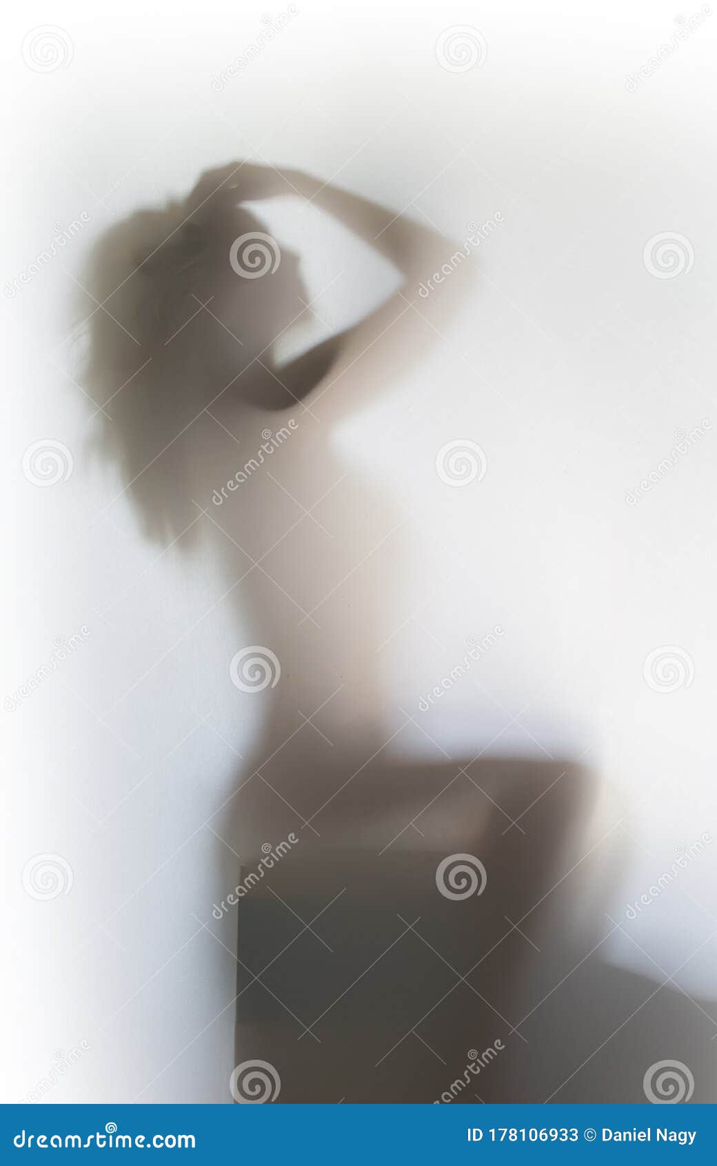 Erotic tits blurry on window