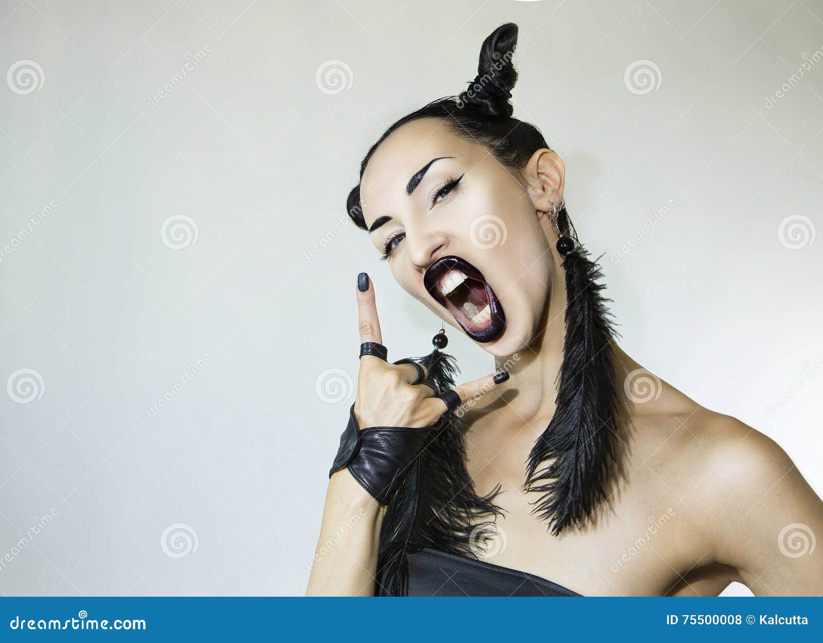 Beautiful Stylish Emotional Woman Face Stock Photo - Image of energetic ...