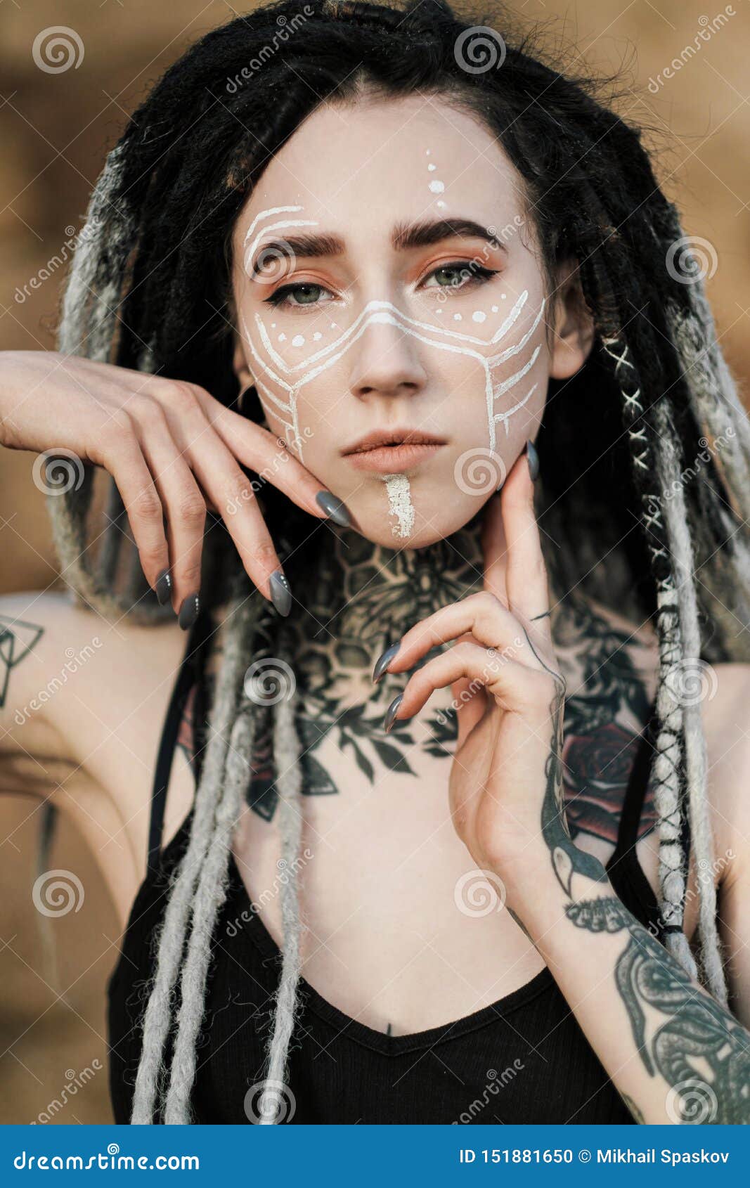 Beautiful Woman in Black Underwear. the Body is Covered with Many Tattoos. Dreadlocks on the Head . Posing Against Stock Photo - Image of brunette, covered: 151881650 Beautiful Woman in Black Underwear. the Body is Covered with Many Tattoos. Dreadlocks on the Head . Posing Against Stock Photo - Image of brunette, covered: 151881650