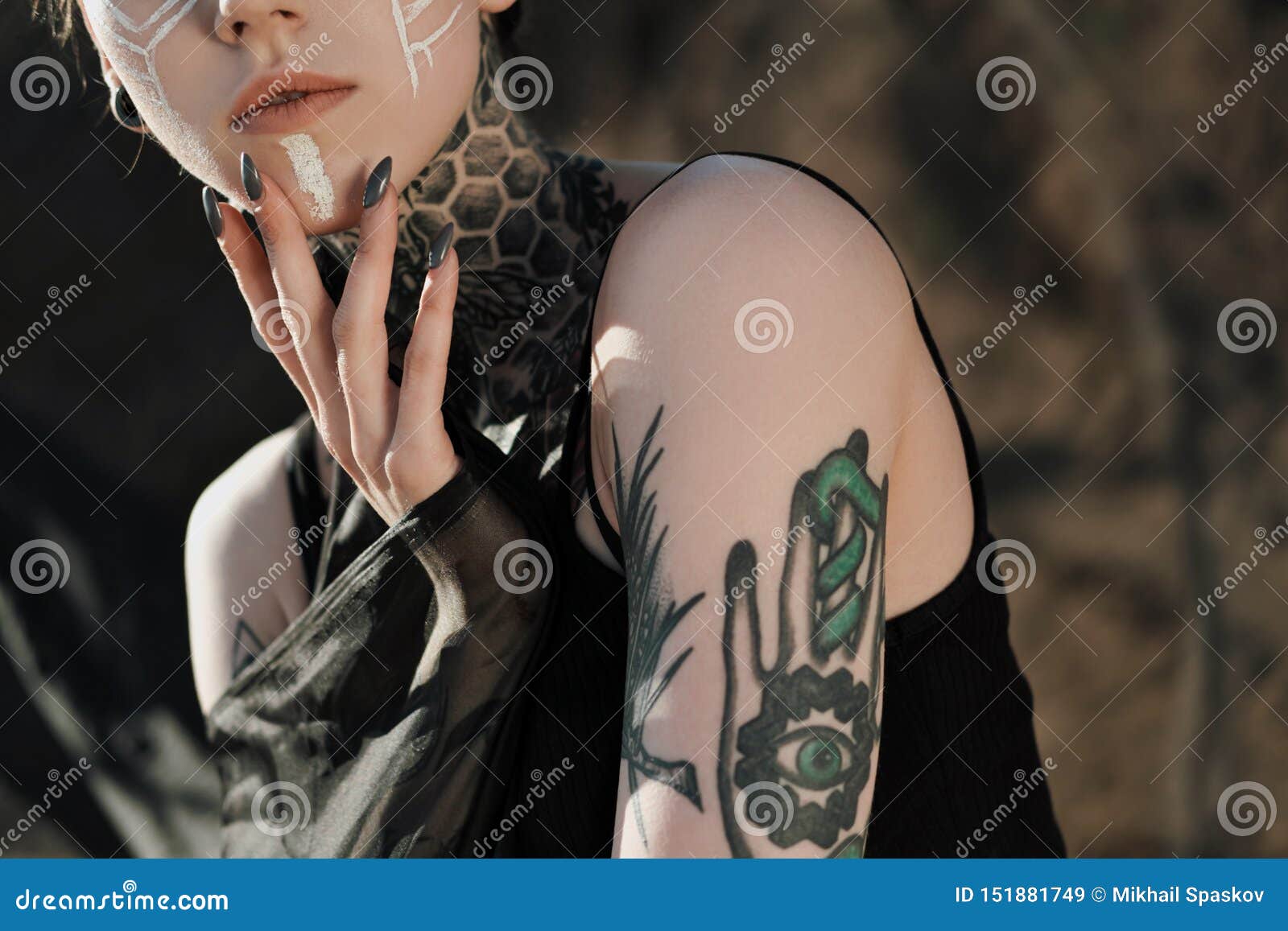 Beautiful Woman in Black Underwear. the Body is Covered with Many Tattoos. Dreadlocks on the Head . Posing Against Stock Image - Image of hair, european: 151881749 Beautiful Woman in Black Underwear. the Body is Covered with Many Tattoos. Dreadlocks on the Head . Posing Against Stock Image - Image of hair, european: 151881749