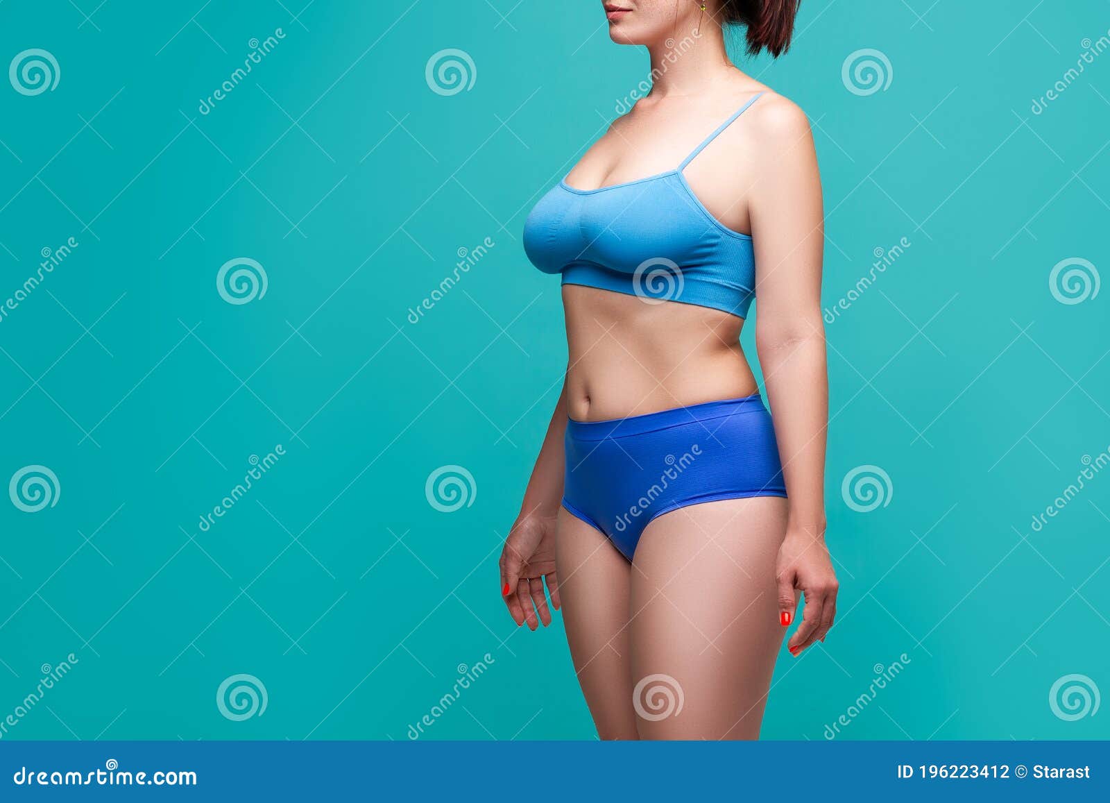 Beautiful Woman in Blue Underwear on Background, Perfect Female Body Stock Photo - Image panties, cellulitis: 196223412
