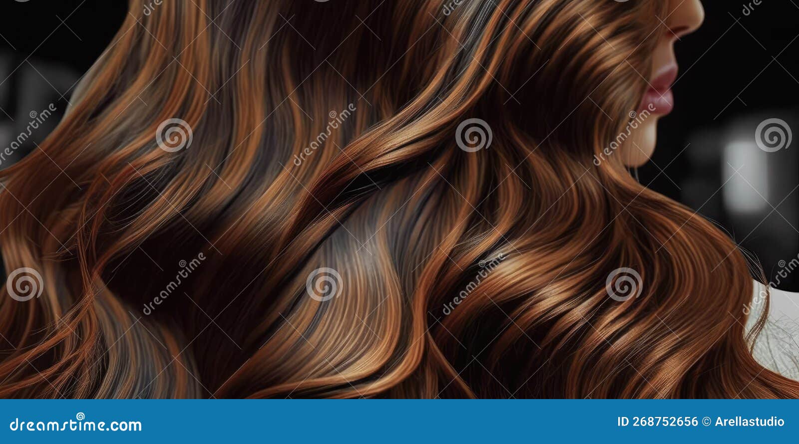 beautiful shiny dark brown hair texture closeup.appana made in a beauty salon.