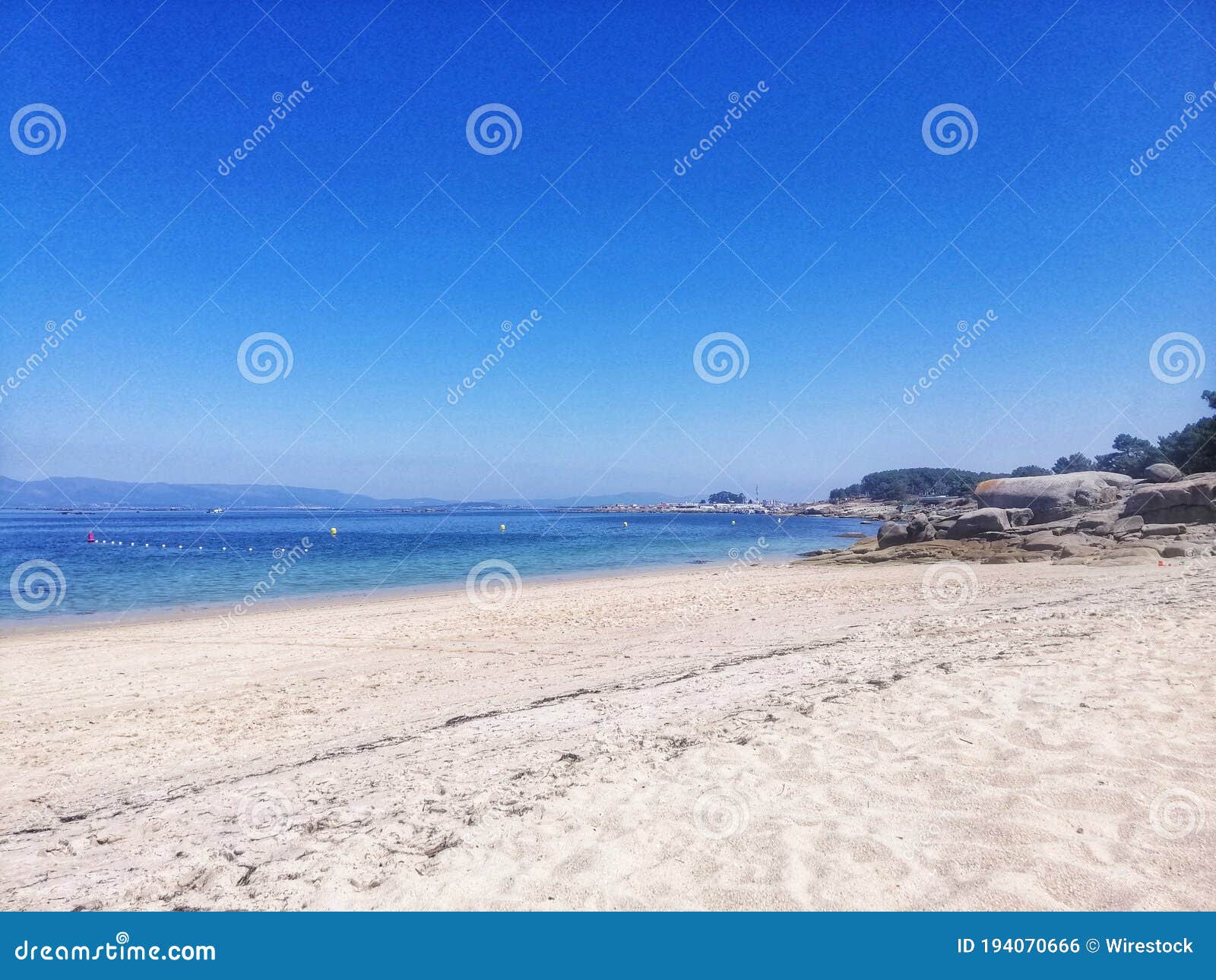 beautiful shot of the beach area das pipas in galicia, spain