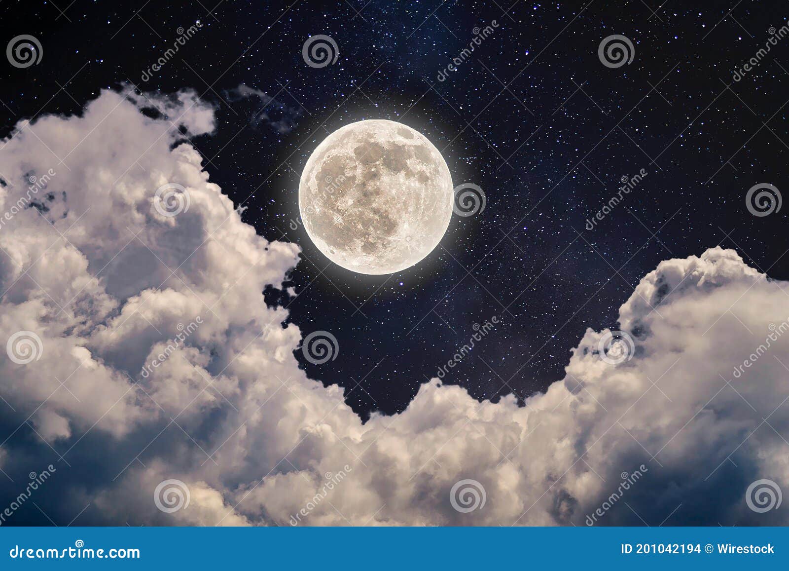 sky with moon and stars