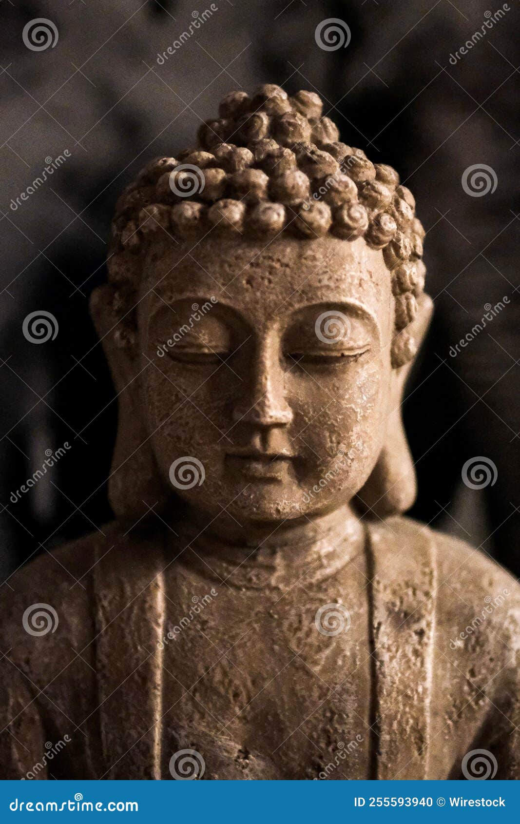 Beautiful Shot of a Head of the Buddha Statue Stock Photo Image of