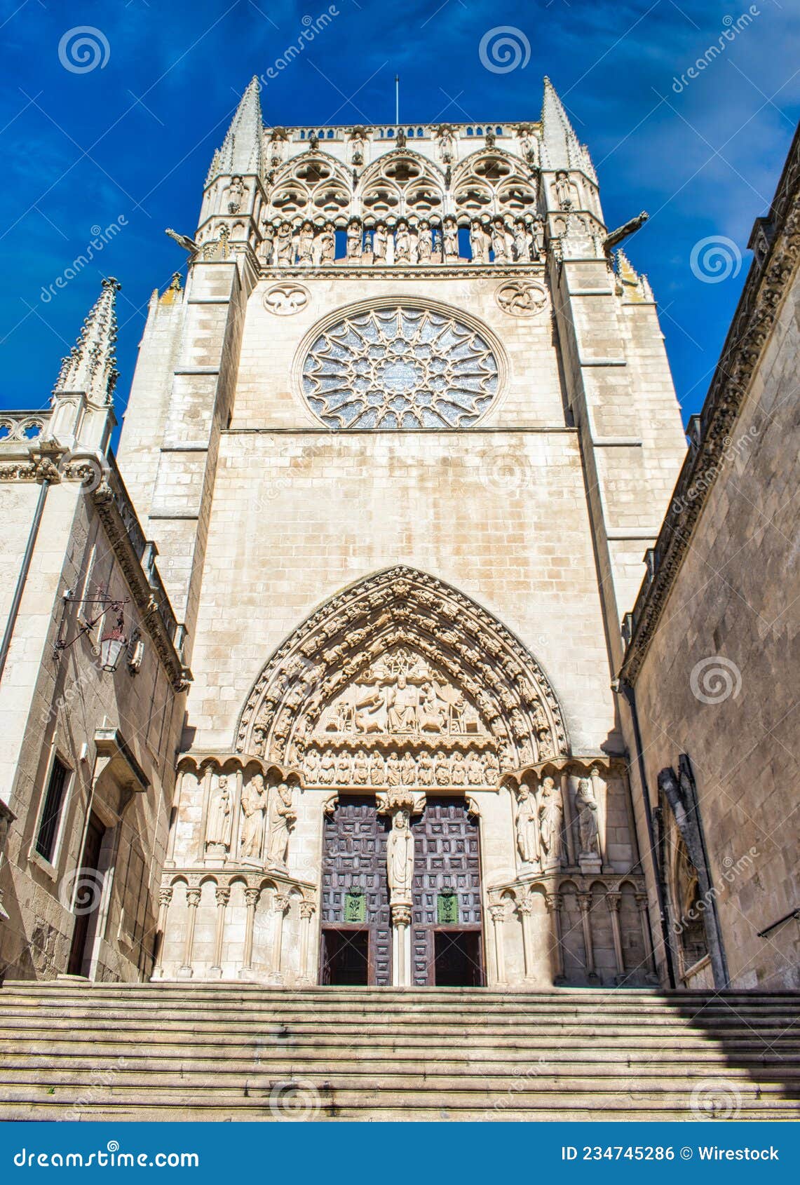 beautiful shot of the historic burgos cathedral in burgos, spain