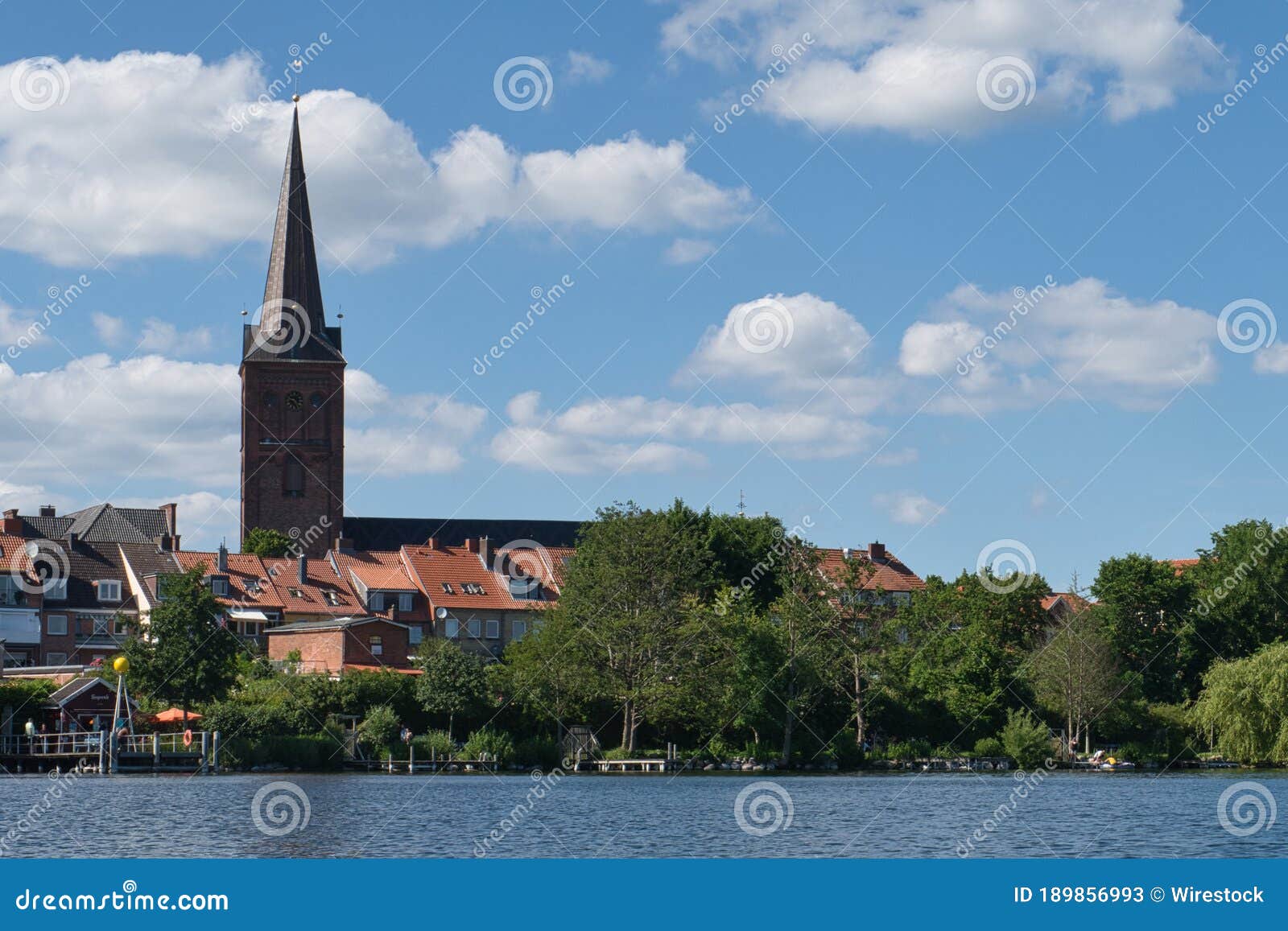 beautiful shot of a nikolaikirche church in ploen, plon town in germany