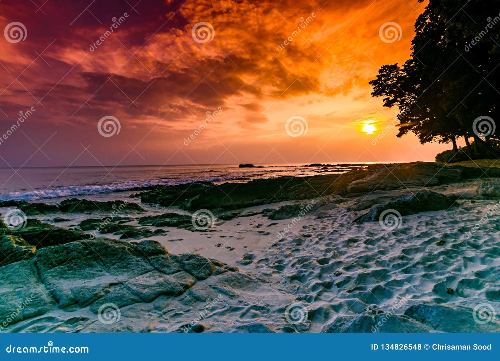 stunning sunset shot at radhanagar beach havelock island india