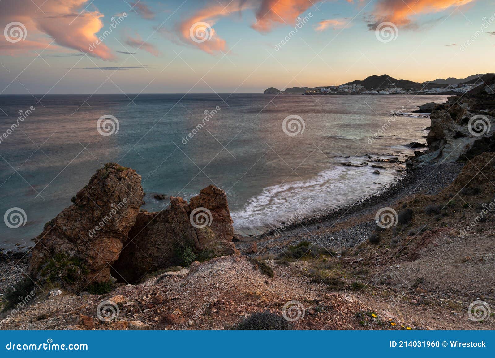 beautiful shot of the shore at cala higuera in spain