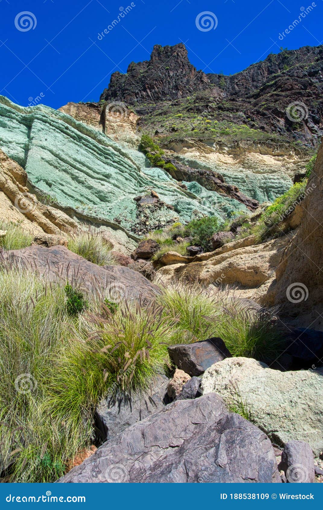 beautiful shot taken at charcos azules veneguera in spain