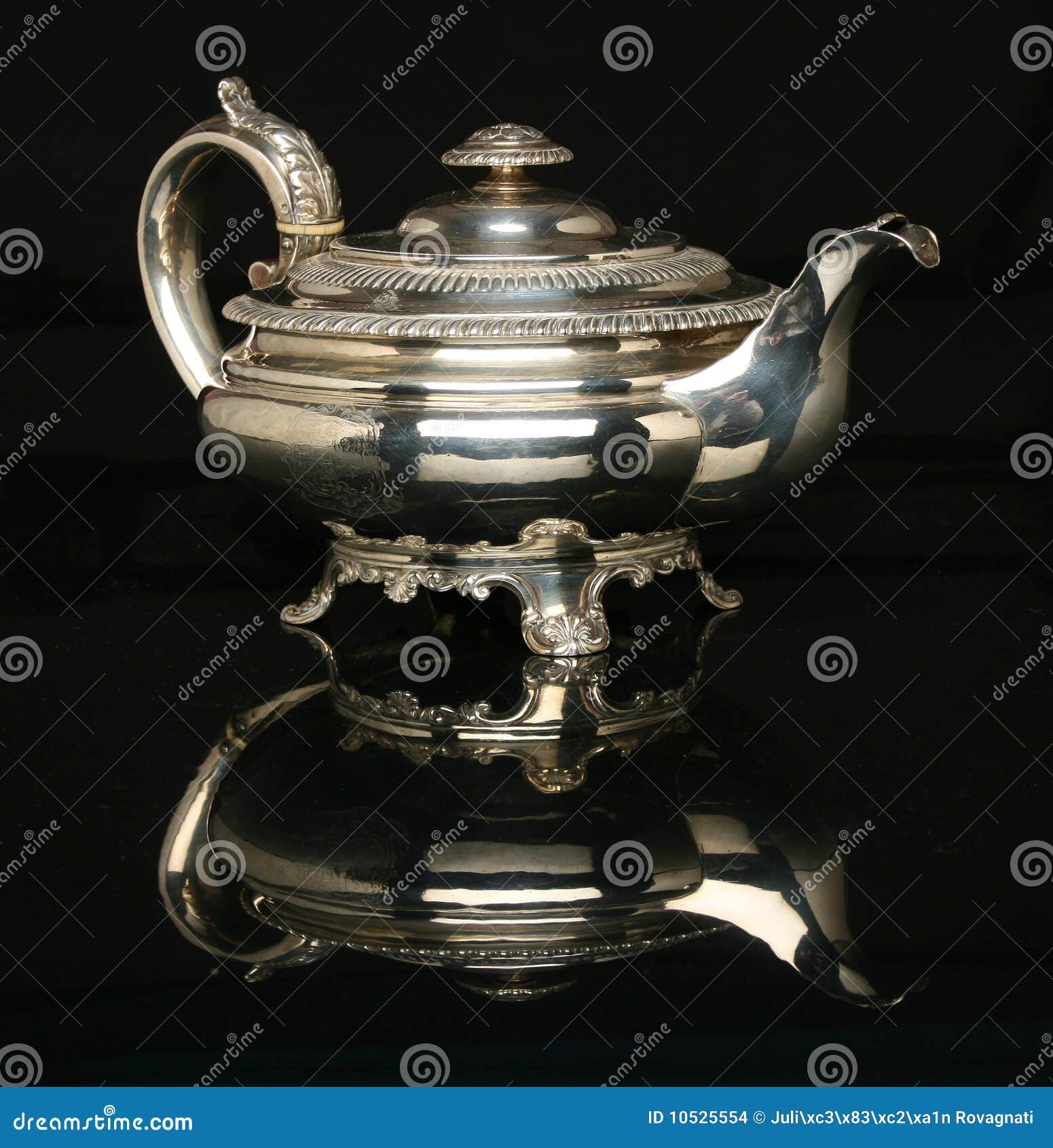 Beautiful silver teapot stock photo. Image of asia, dishware 10525554