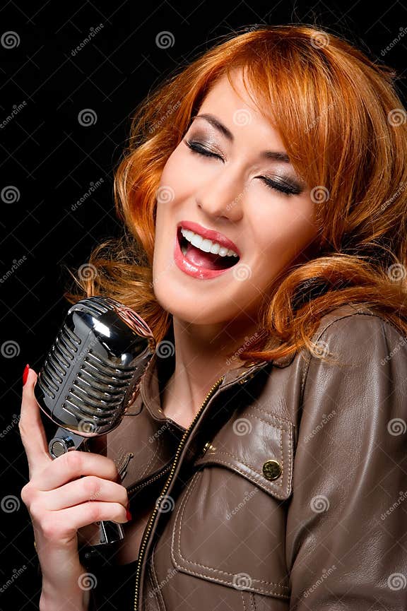 Beautiful singer stock image. Image of emotion, beautiful - 19367557