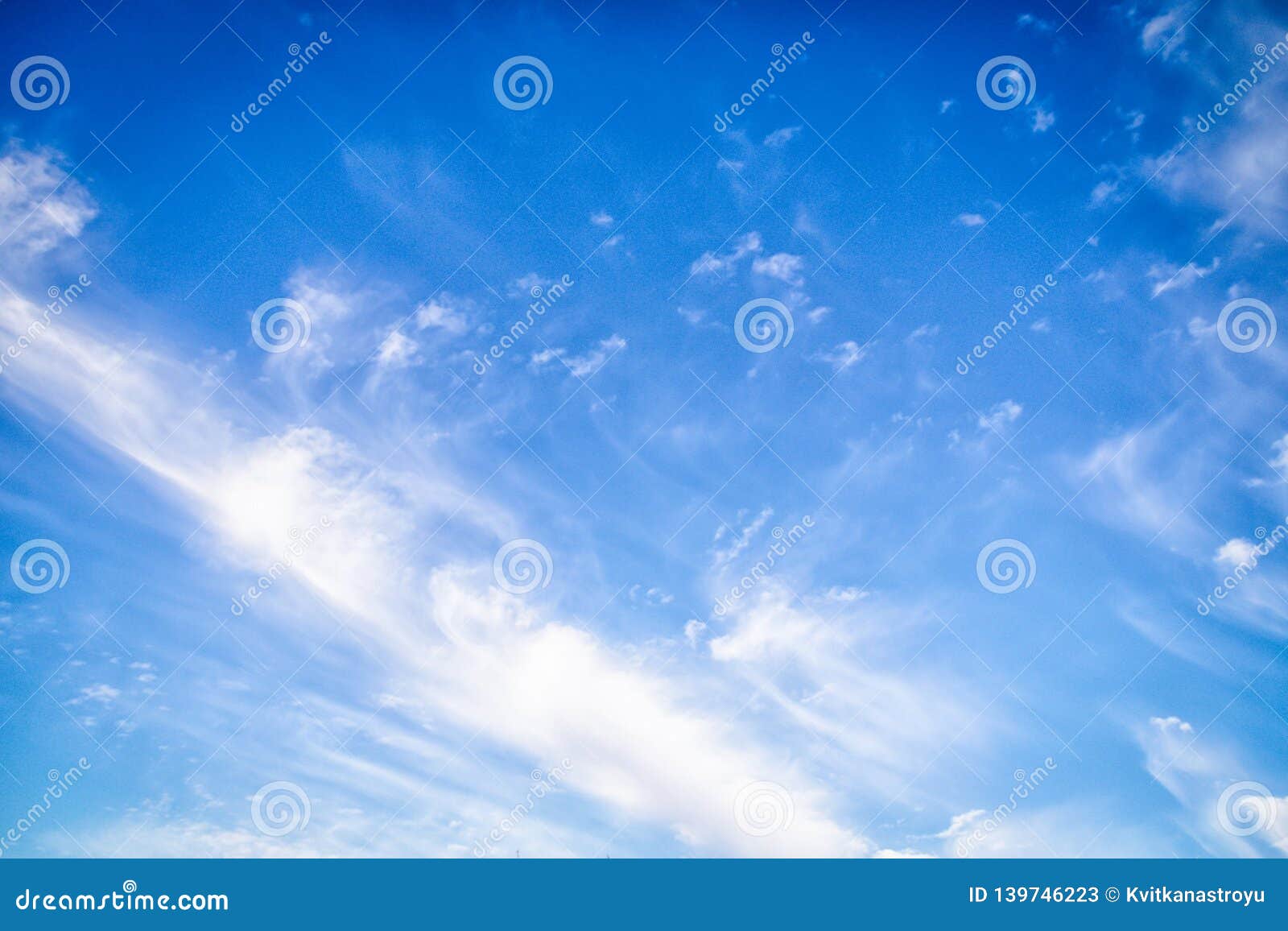 beautiful sky background. blue sky with cirro cumulus white clouds