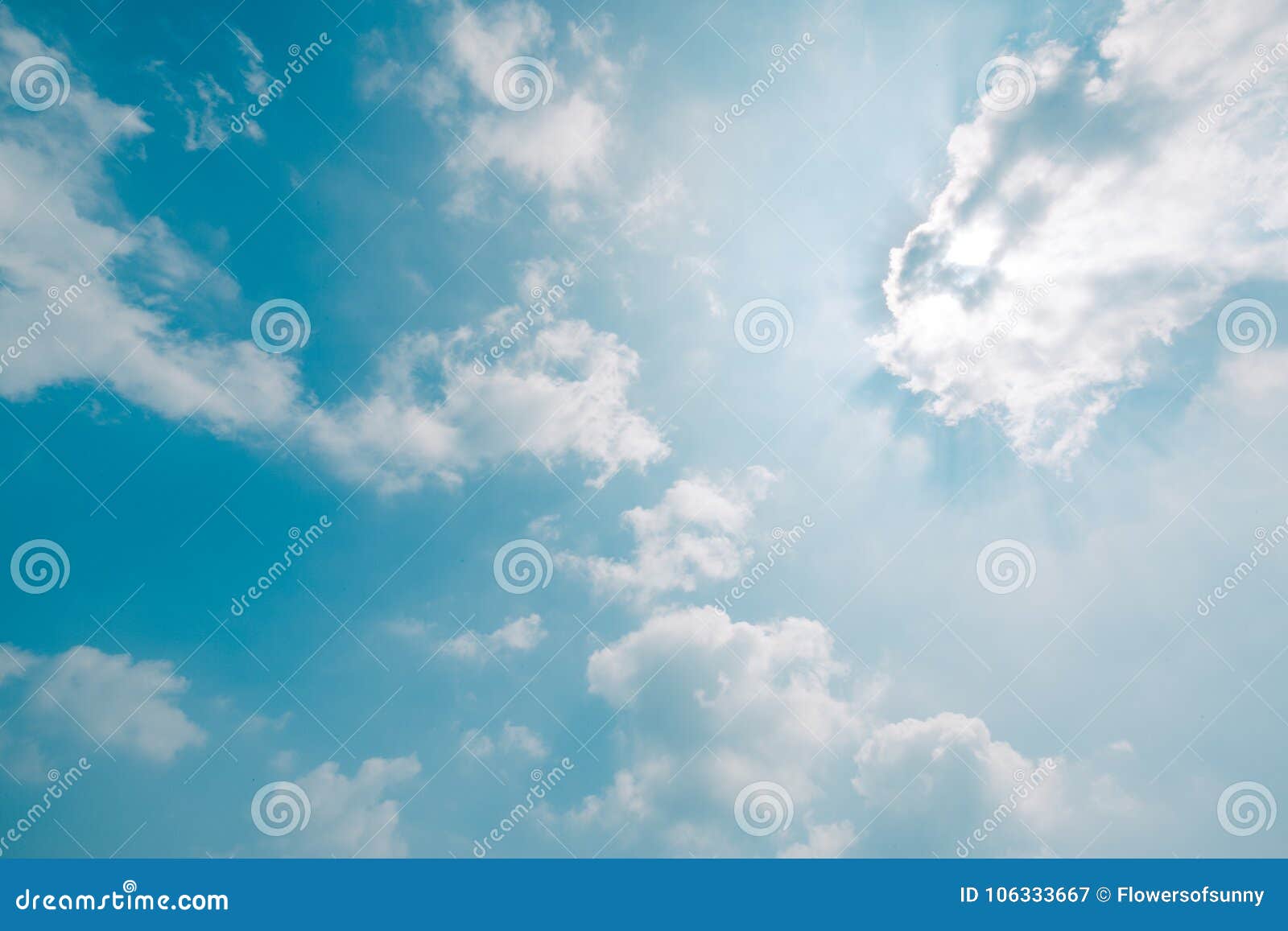 Beautiful Sky and Clouds. Relaxing Sky Background with Soft Sunlight ...