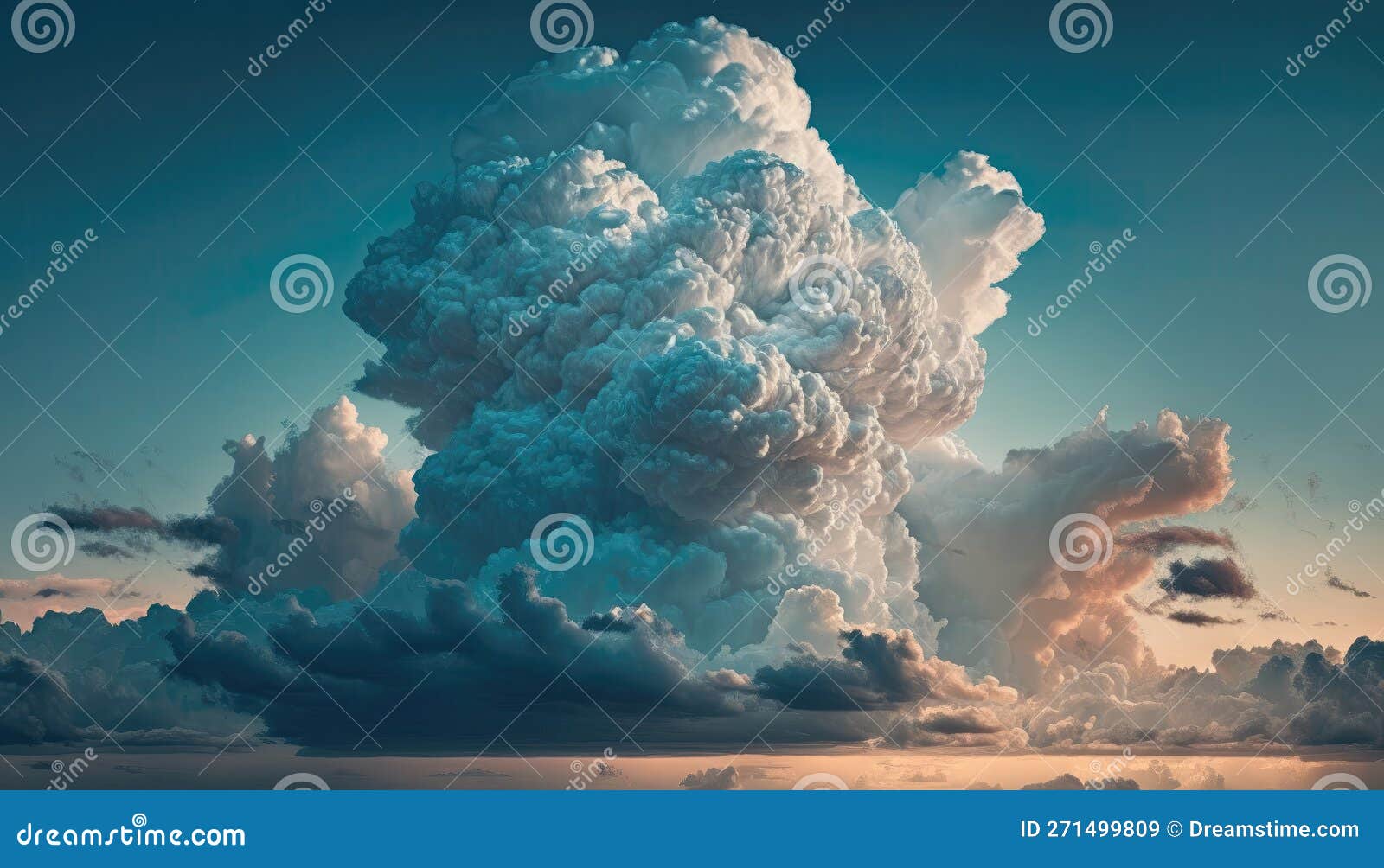 beautiful sky with mesmerizings clouds, generative ai