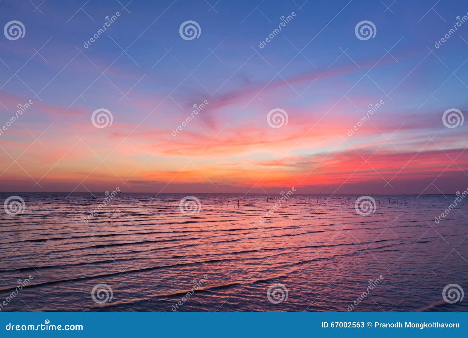 Beautiful Sky after Sunset Over Sea Coast Stock Image Image of