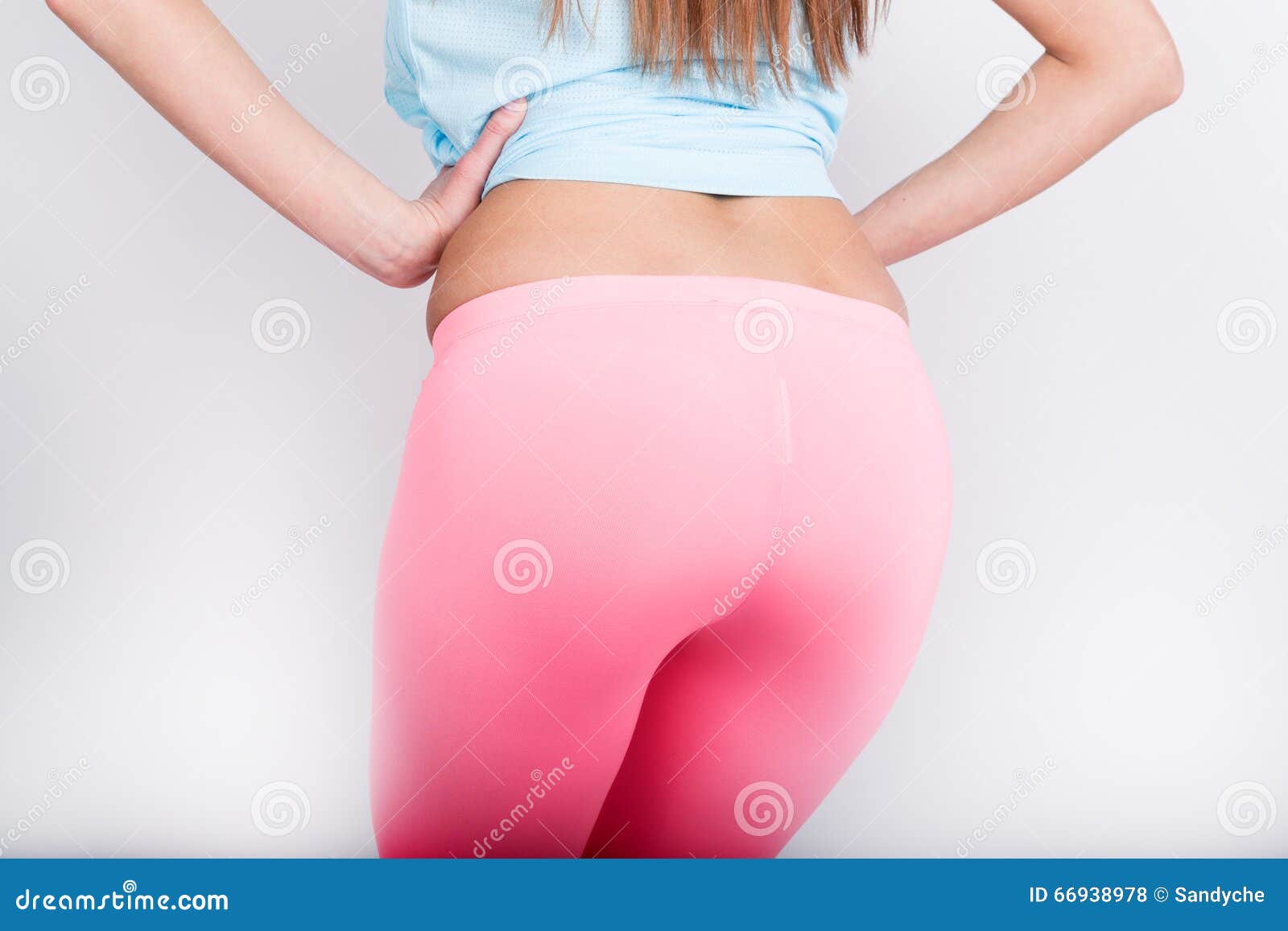 Download Beautiful Slender Athletic Girl In Pink Leggings, A Blue ...