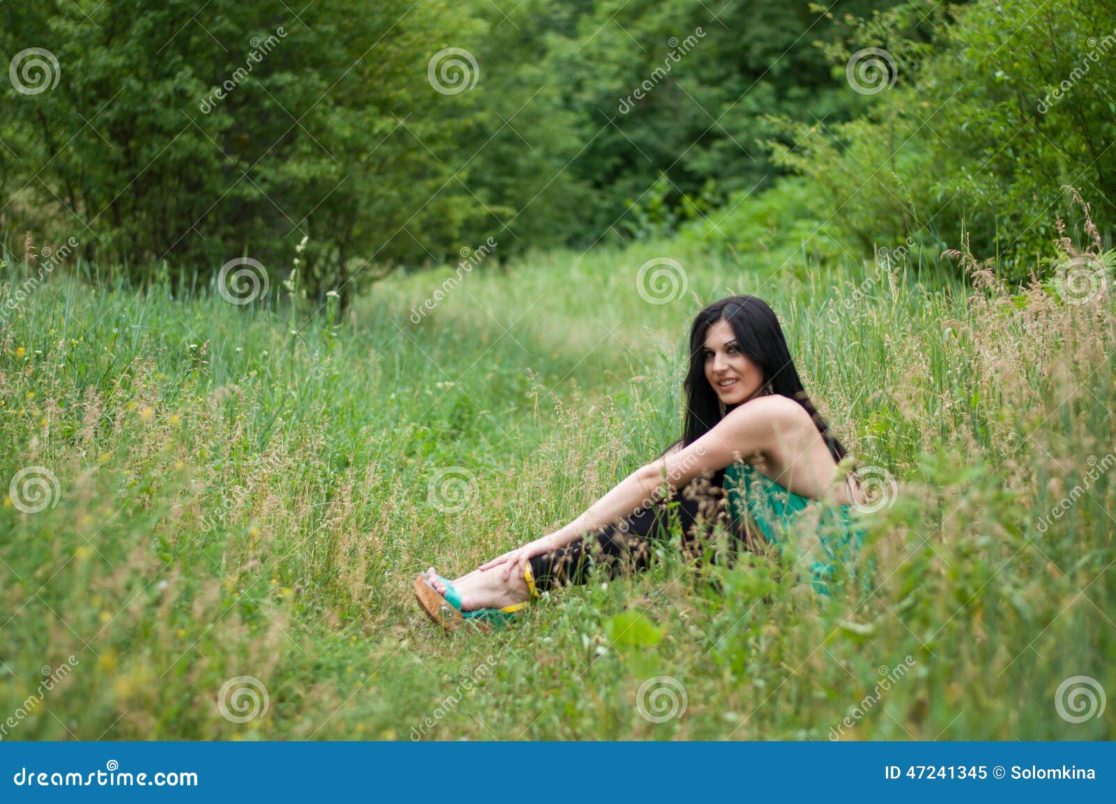 Beautiful Slim Brunette Girl On A Walk Stock Image Image Of Girl Eyes 47241345