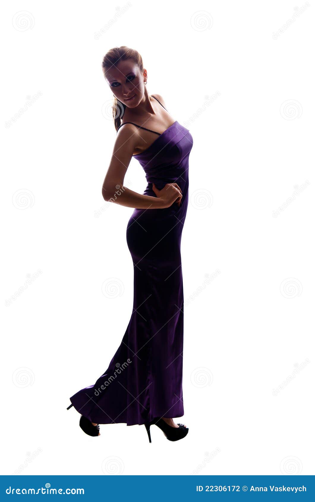 Young Slim Girl In A Red Dress. Luxury Fashion In The Studio Stock Photo,  Picture and Royalty Free Image. Image 70854166.