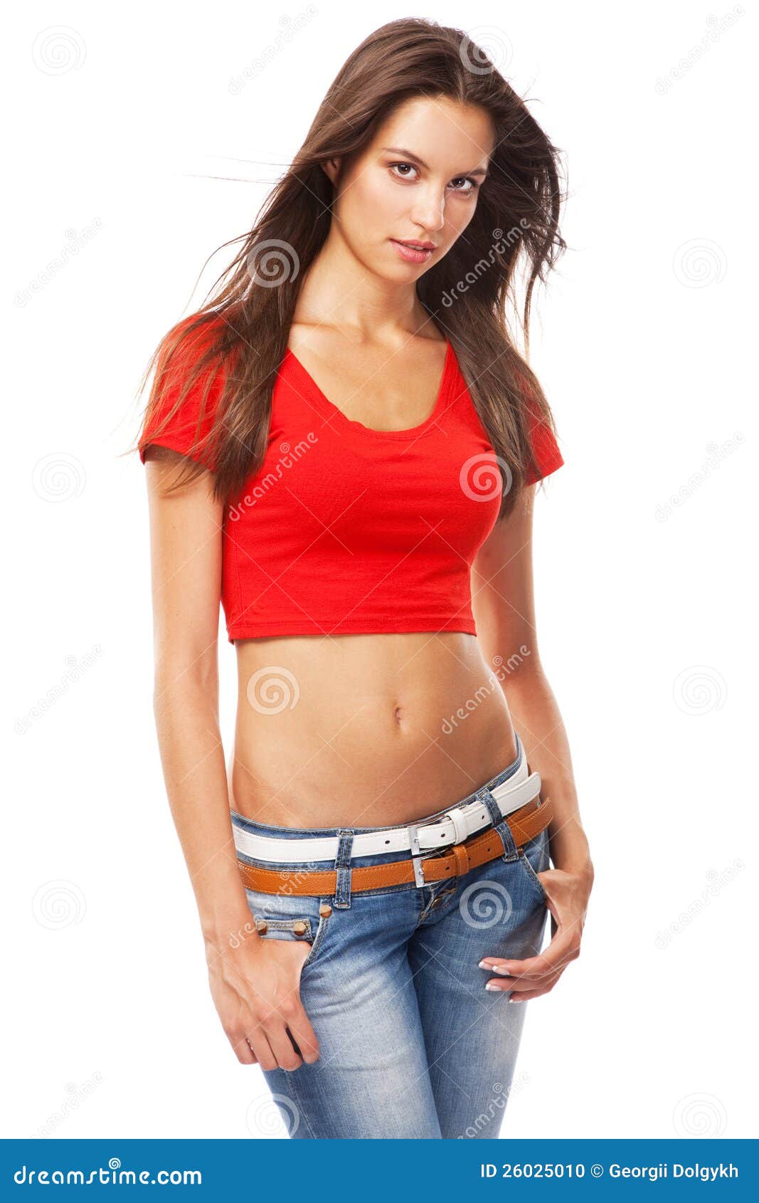 Beautiful Slim Woman Isolated on White Background Stock Photo - Image of  happy, lady: 26025010