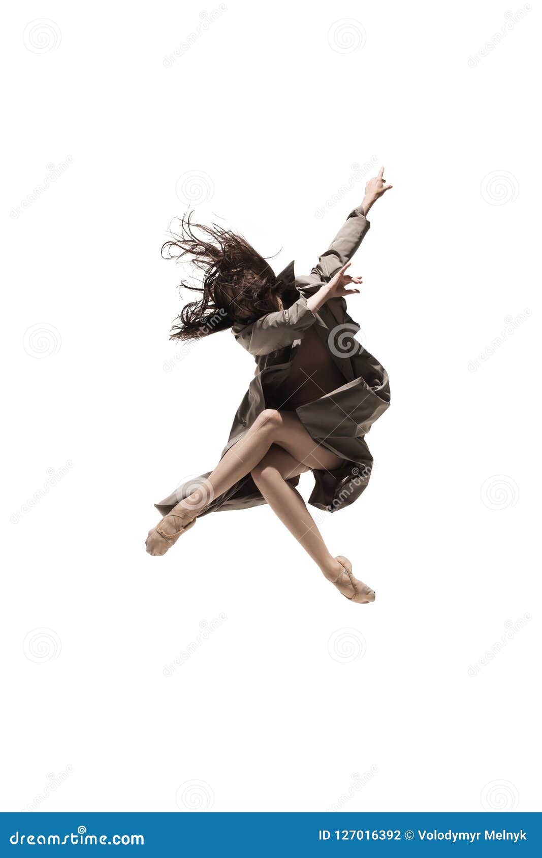 beautiful slim young female modern jazz contemporary style ballet dancer