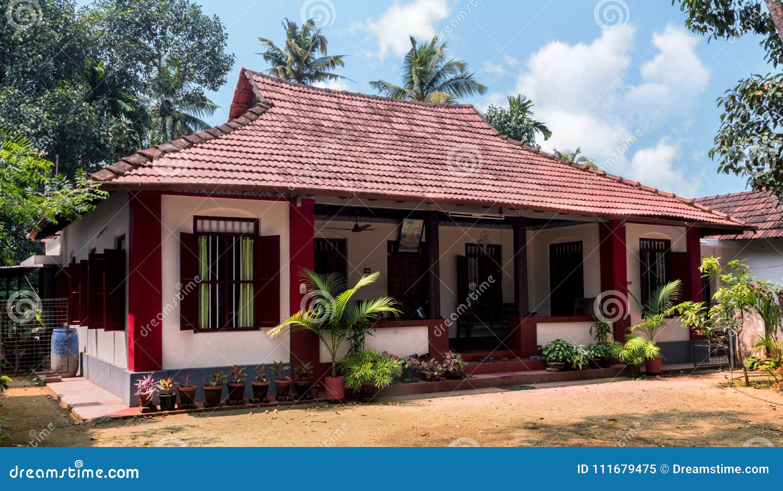 Beautiful Small House in Kerala with Clear Sky Background Stock ...