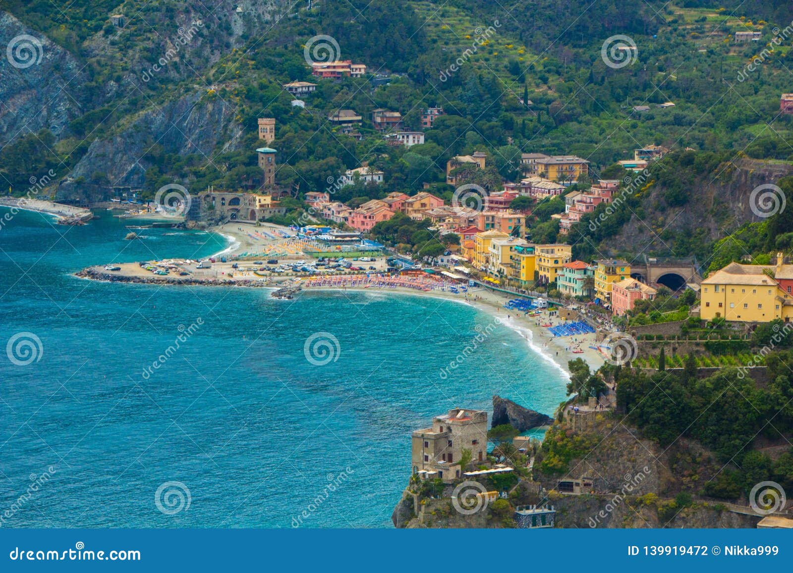 beautiful small town of monterosso in the cinque terre national park. italian colorful landscapes.