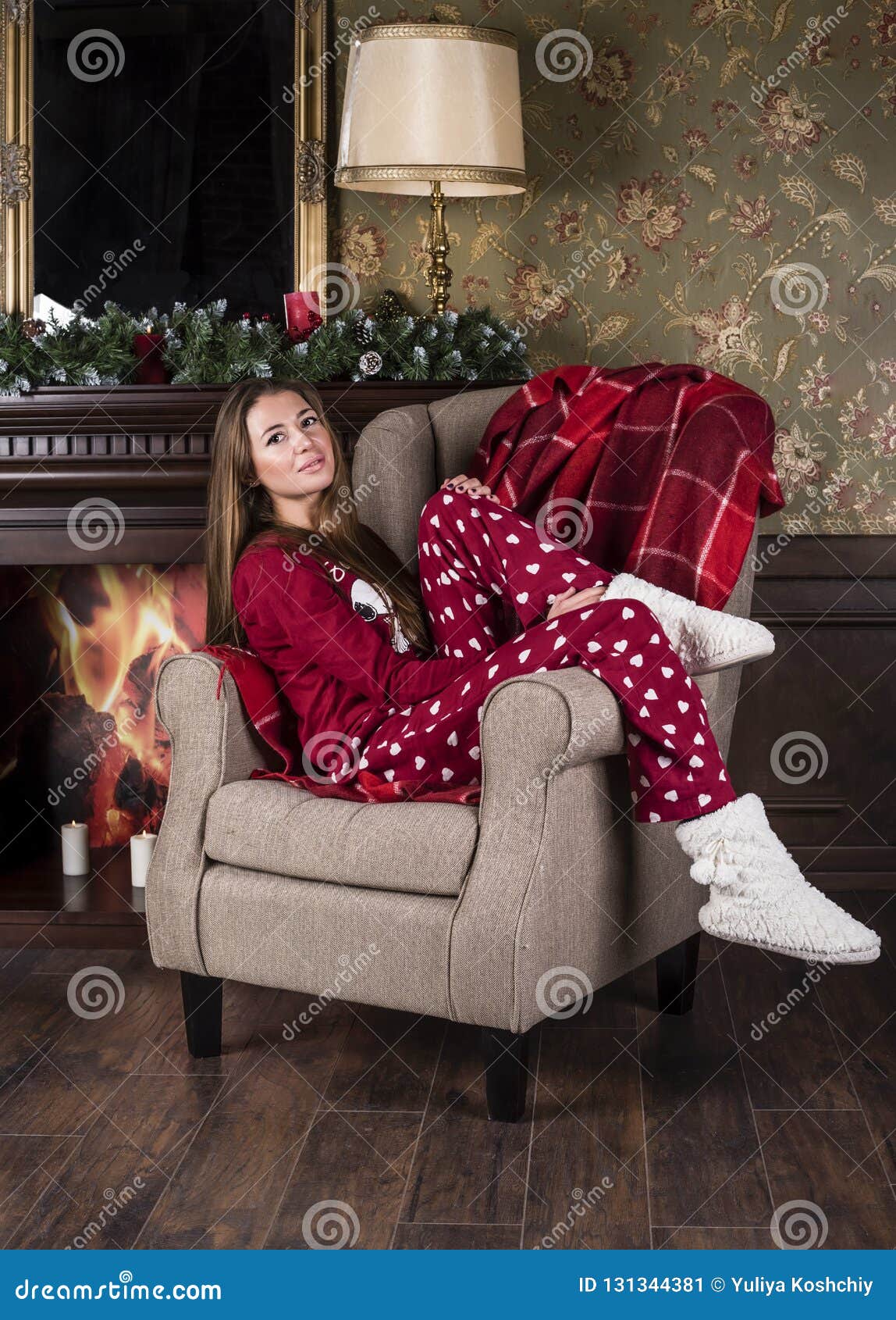 Red Christmas Home Clothes Pajamas 