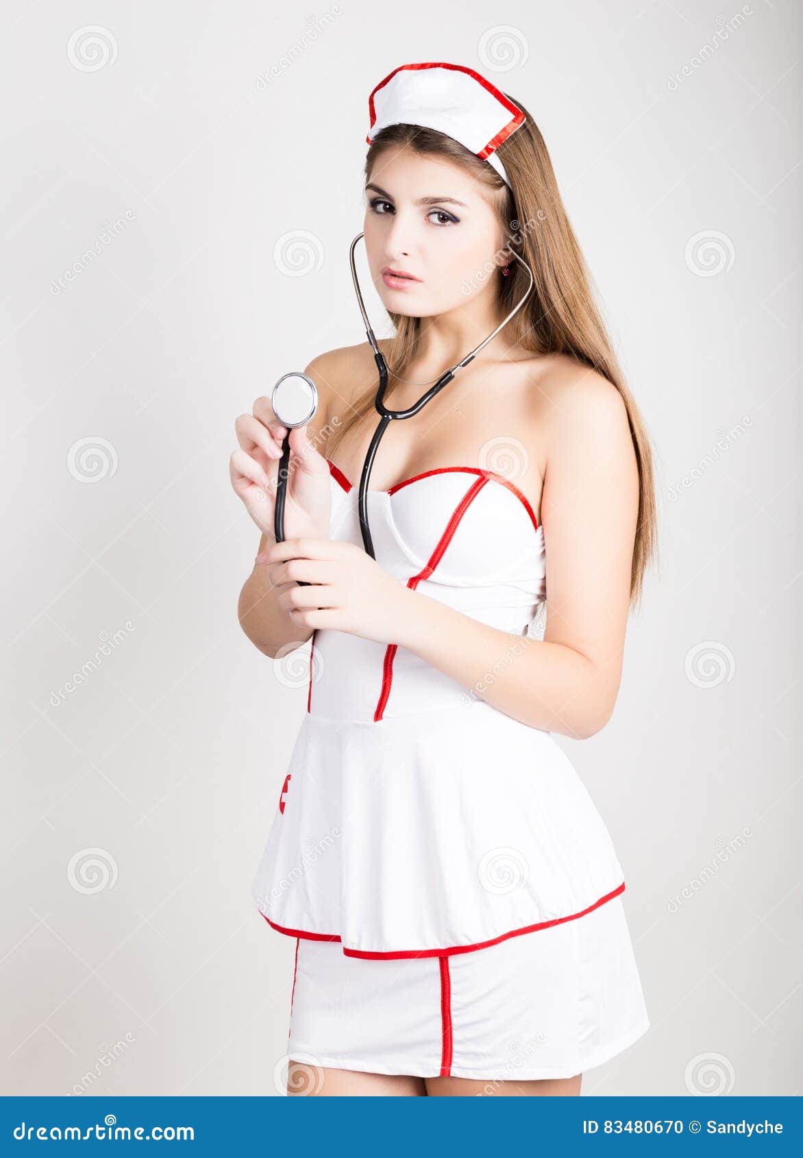 Beautiful Young Nurse stock image. Image of women, hearing 