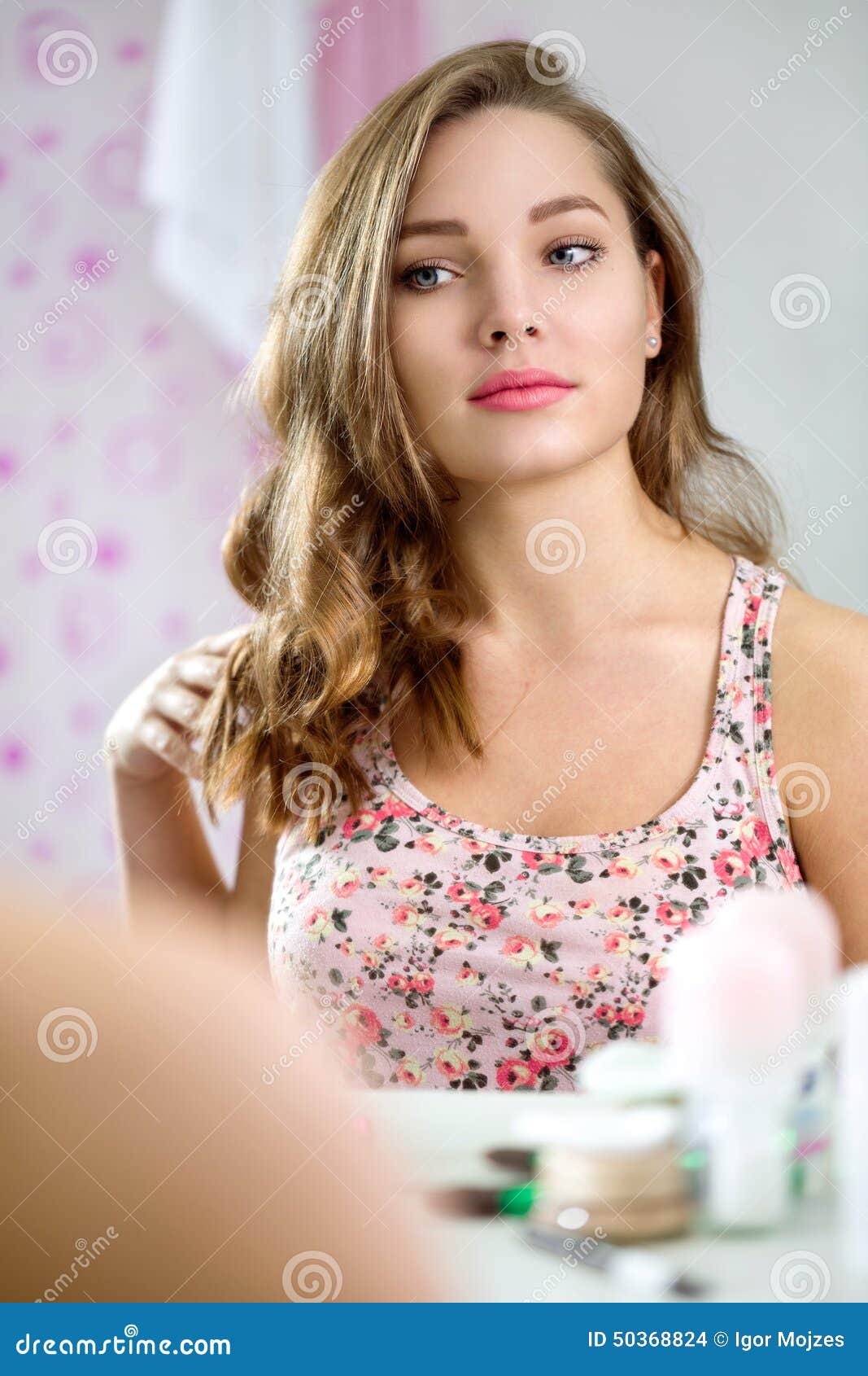 Beautiful Smiling Teenage Girl is Combing Her Long Silky Hair Stock Photo - Image of attractive, perfect: 50368824 Beautiful Smiling Teenage Girl is Combing Her Long Silky Hair Stock Photo - Image of attractive, perfect: 50368824