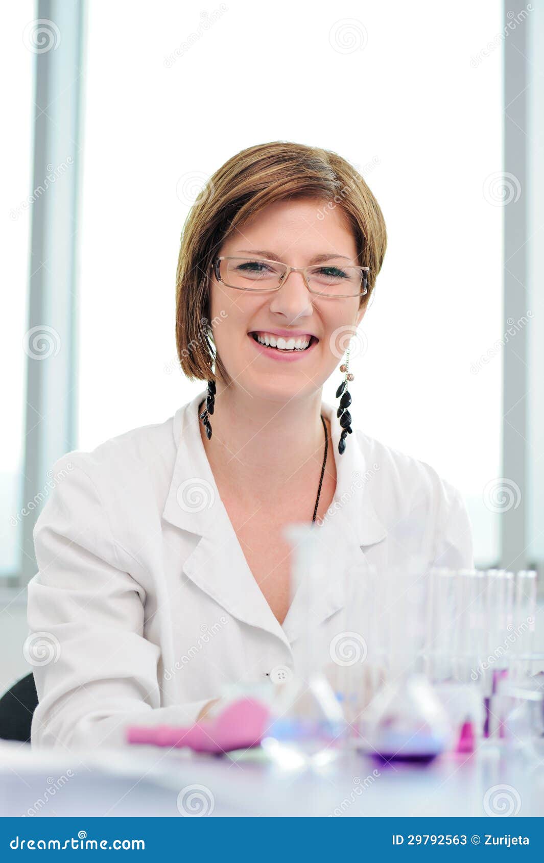 Beautiful Woman in Laboratory Stock Image - Image of liquid, people ...