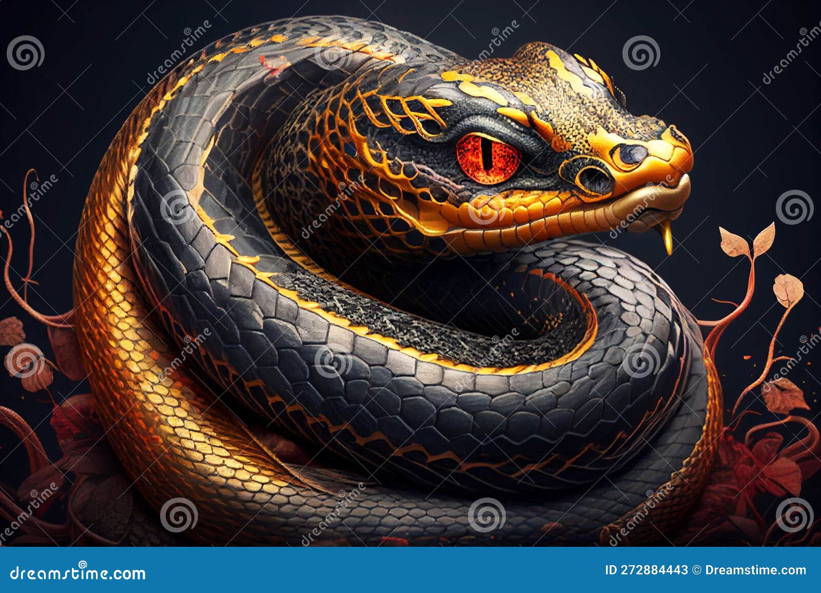snake. chinese new year. colorate background.tattoo