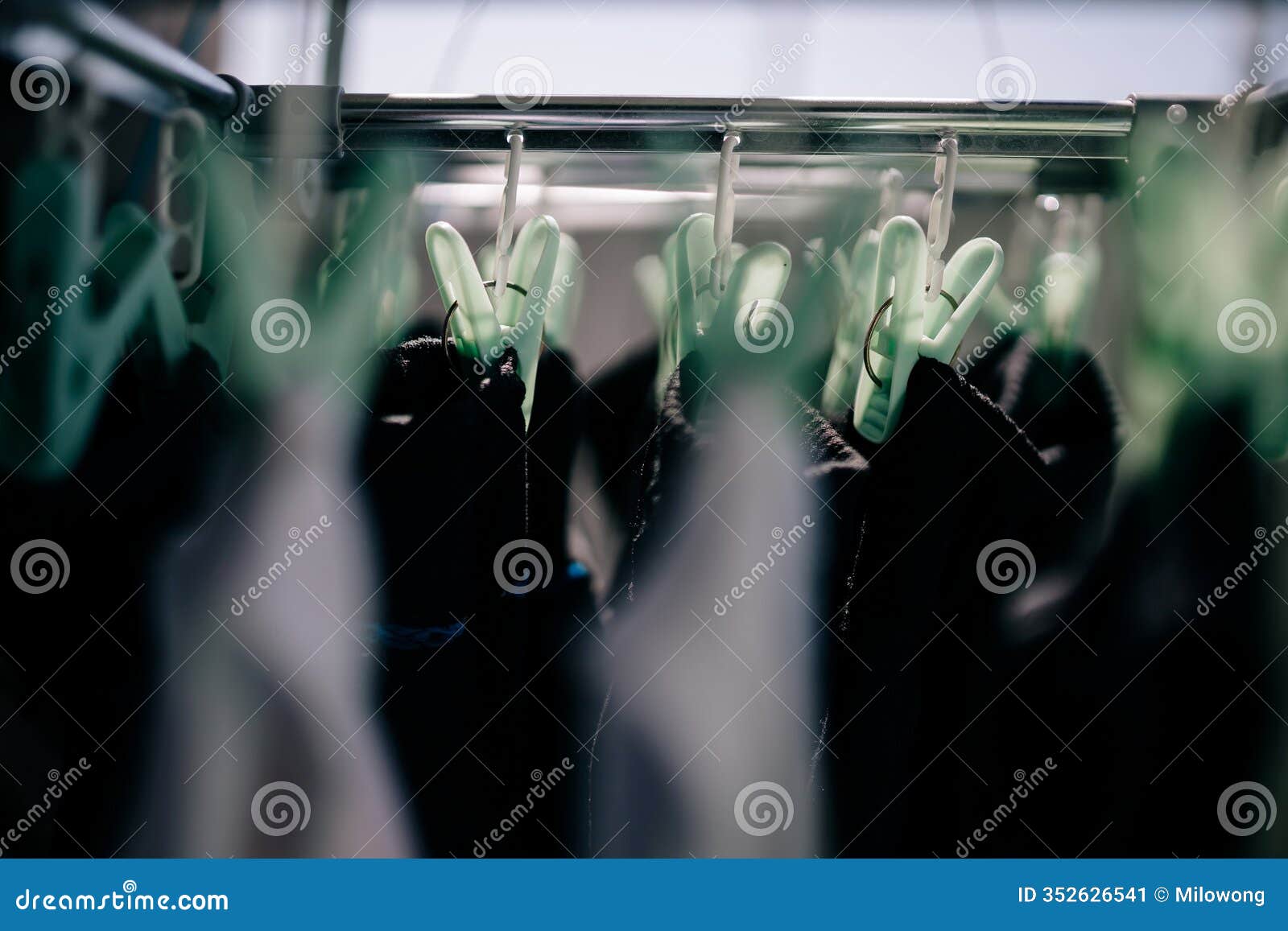 beautiful sock drying rack in peaceful morning background