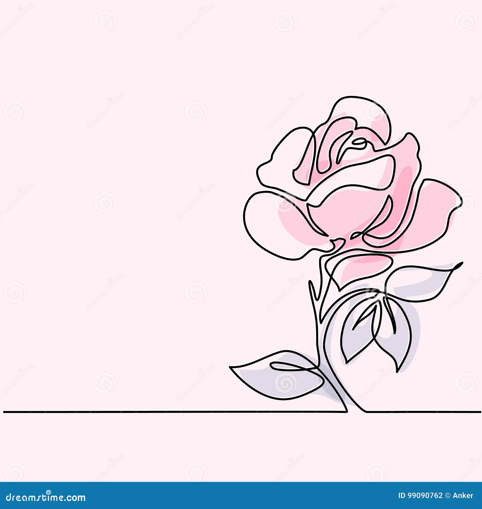 Drawing Of Beautiful Rose Flower Stock Vector Illustration Of
