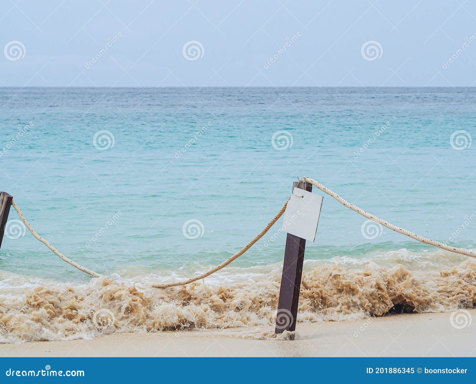 The Beautiful Soft White Bubble of Sea Wave on the Beach at Phuket
