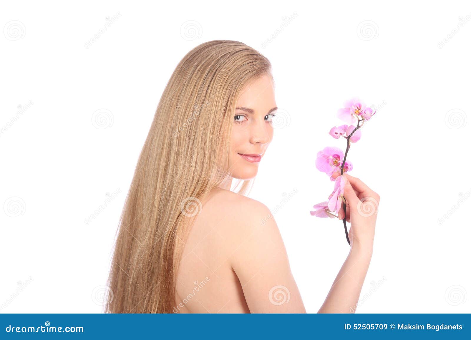 Beautiful Spa Girl with Orchid Flowers Skincare Concept Stock Image - Image  of facial, brunette: 52505709