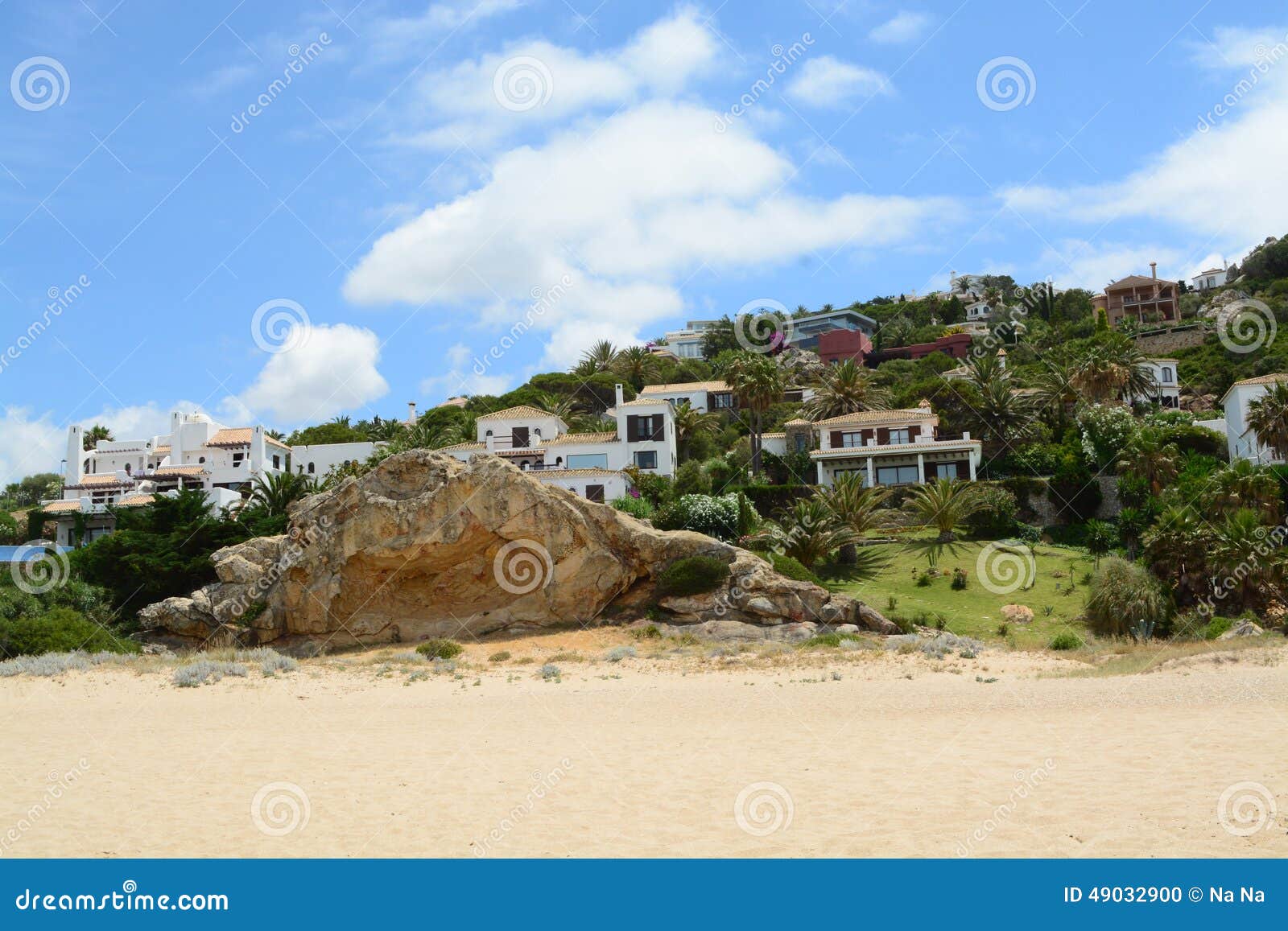 Beautiful Spanish hill stock photo. Image of boulder 49032900