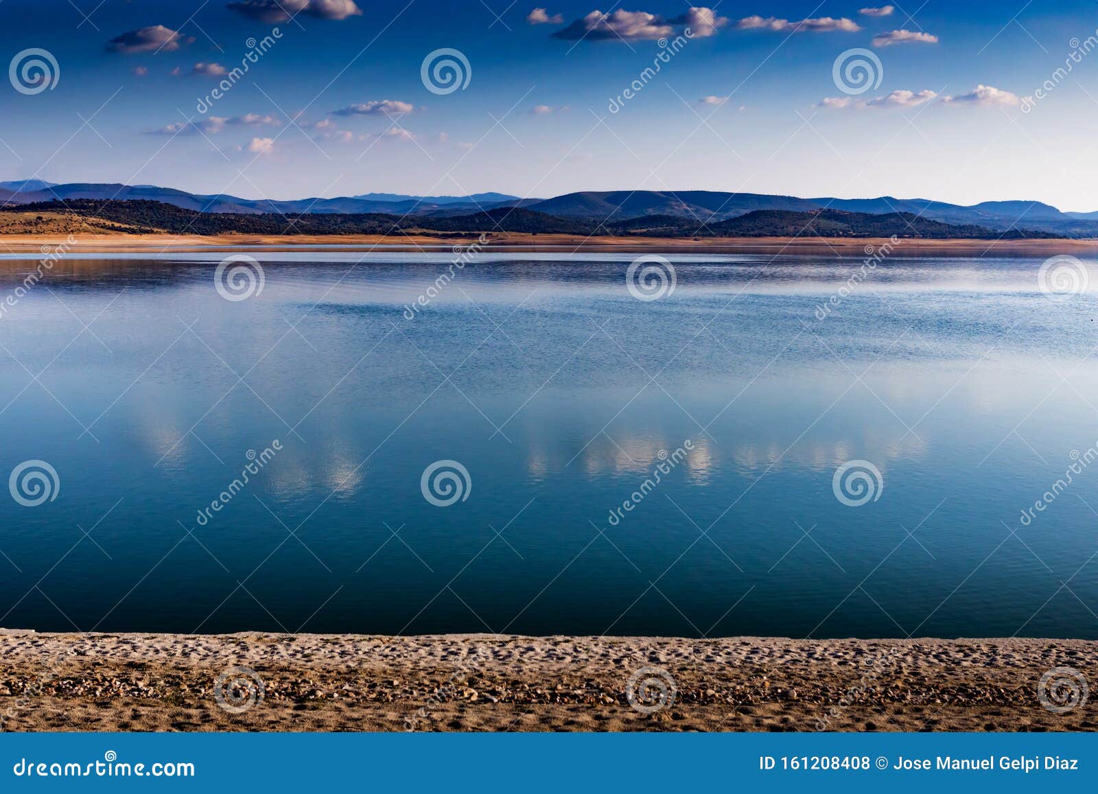 Beautiful Spanish Reservoir Stock Photo Image of scene, morning