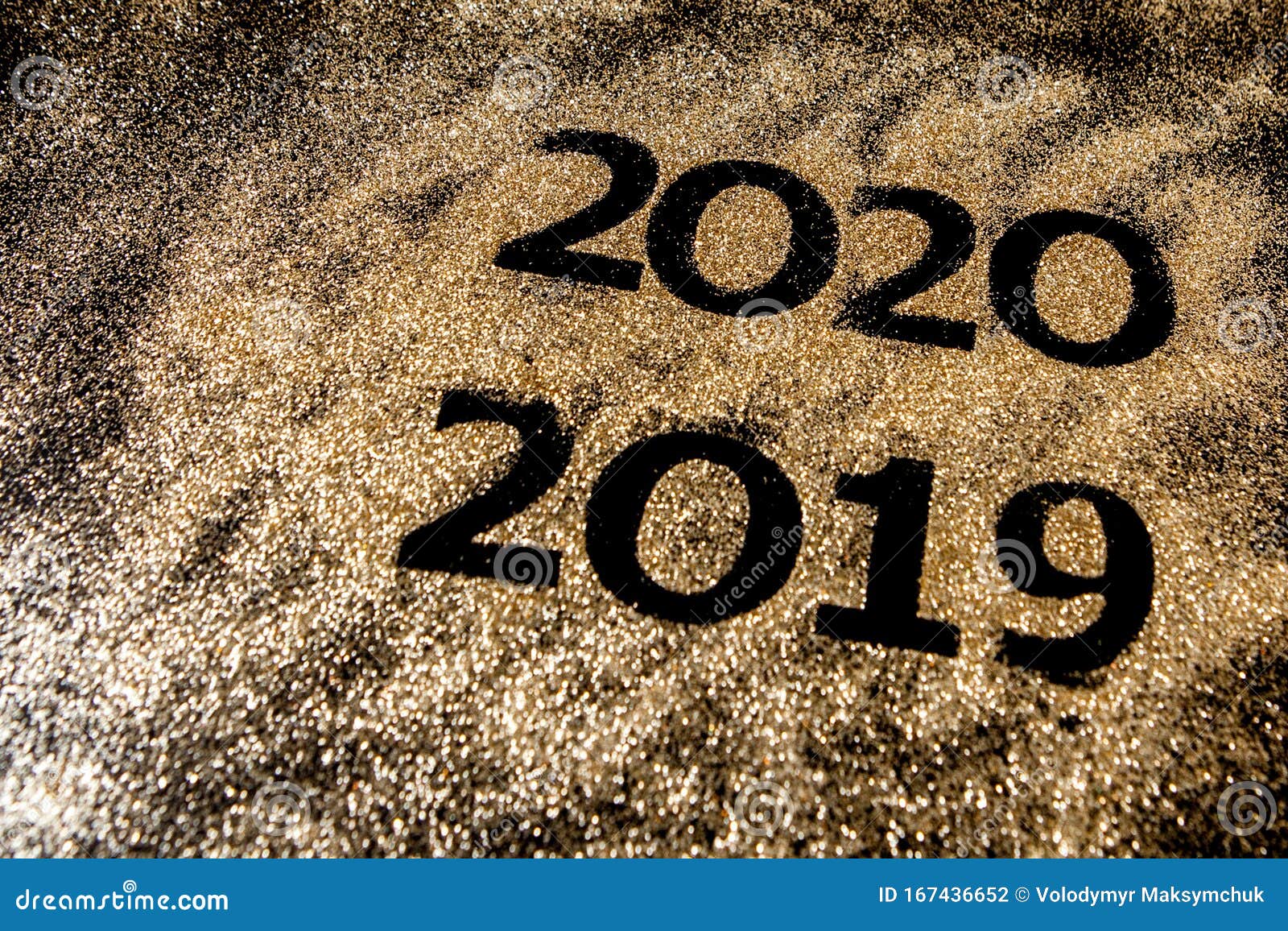 Beautiful Sparkling Golden Numbers of 2019 To 2020 on Black ...