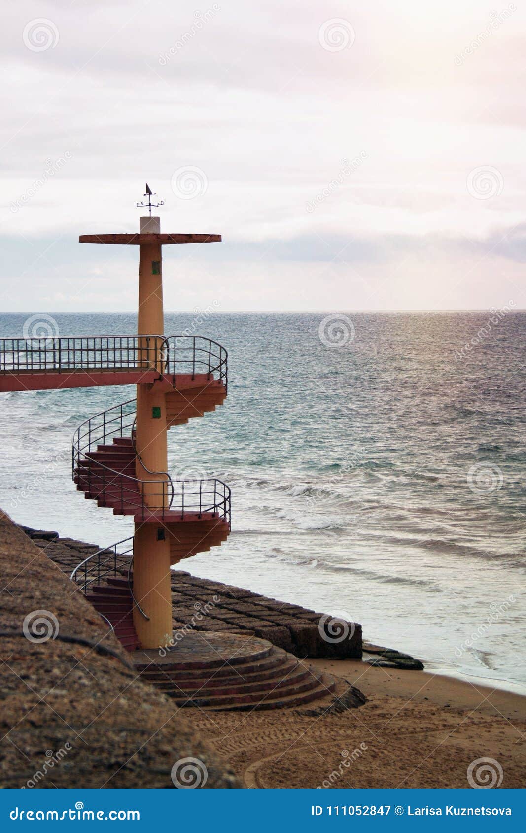 Beautiful Spiral Staircase Leading from the Beach To the Promenade  Editorial Photography - Image of tourism, blue: 111052847