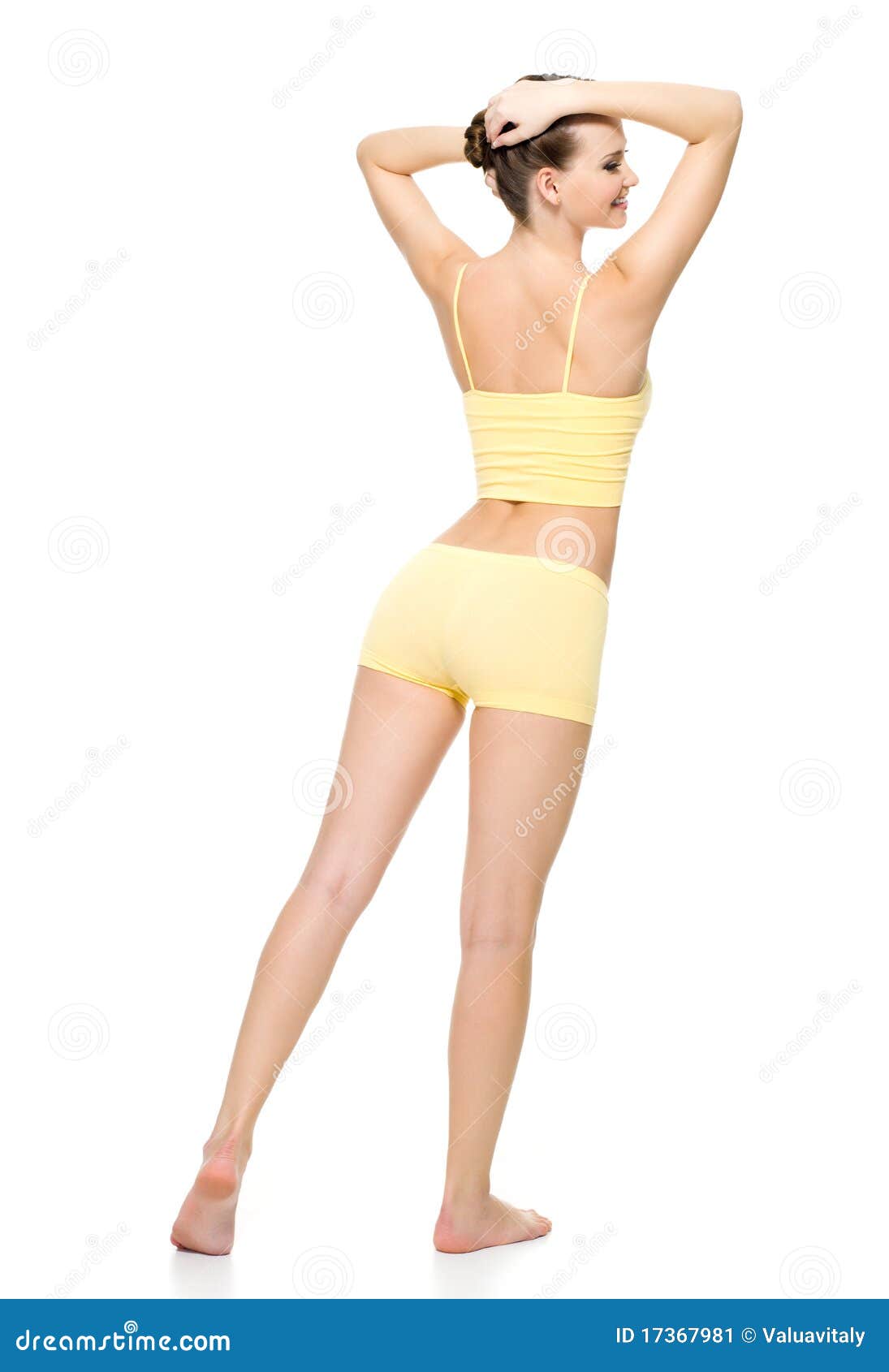 Beautiful Sporty Female Body in Yellow Underwear Stock Image - Image of  adult, thin: 17367981