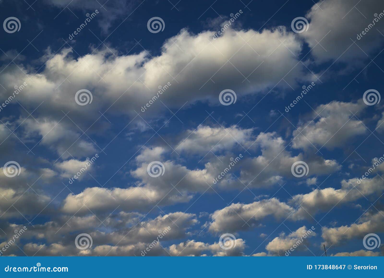 beautiful, spring clouds in the blue sky