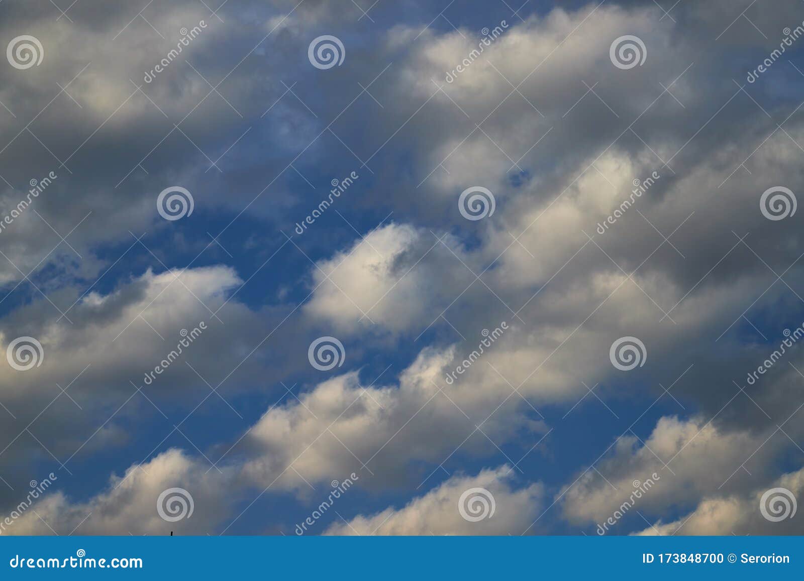 beautiful, spring clouds in the blue sky