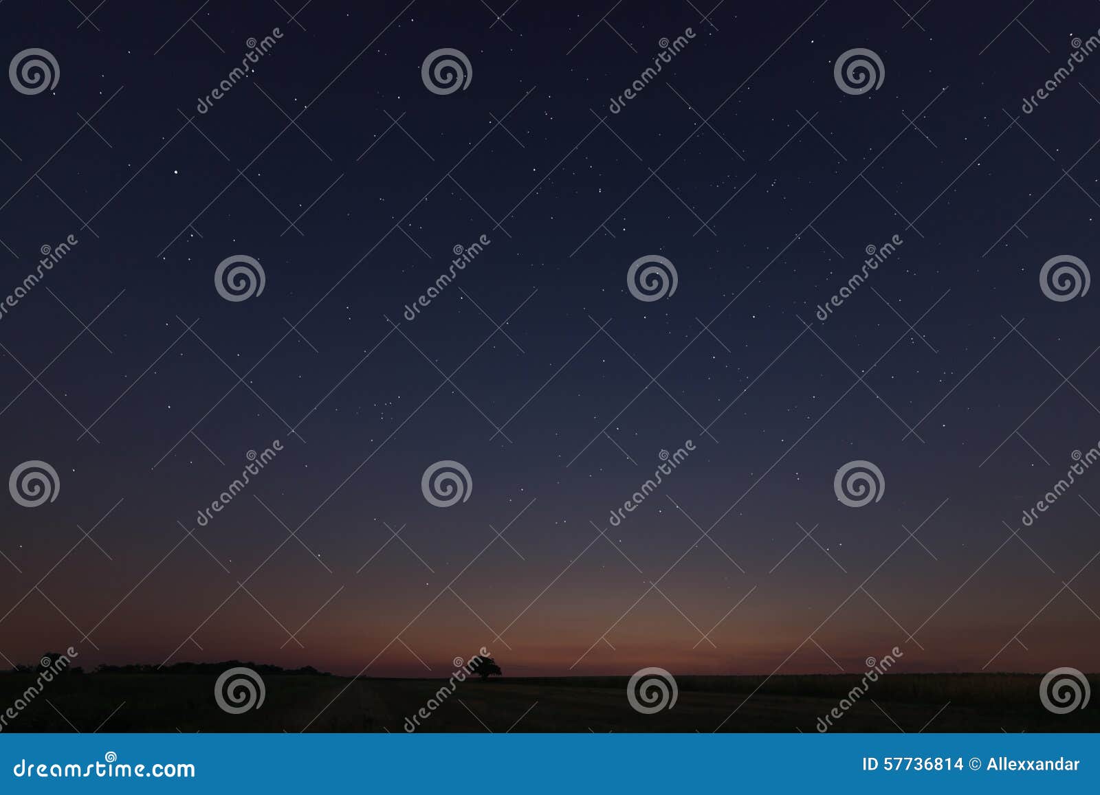 beautiful star field at sunset