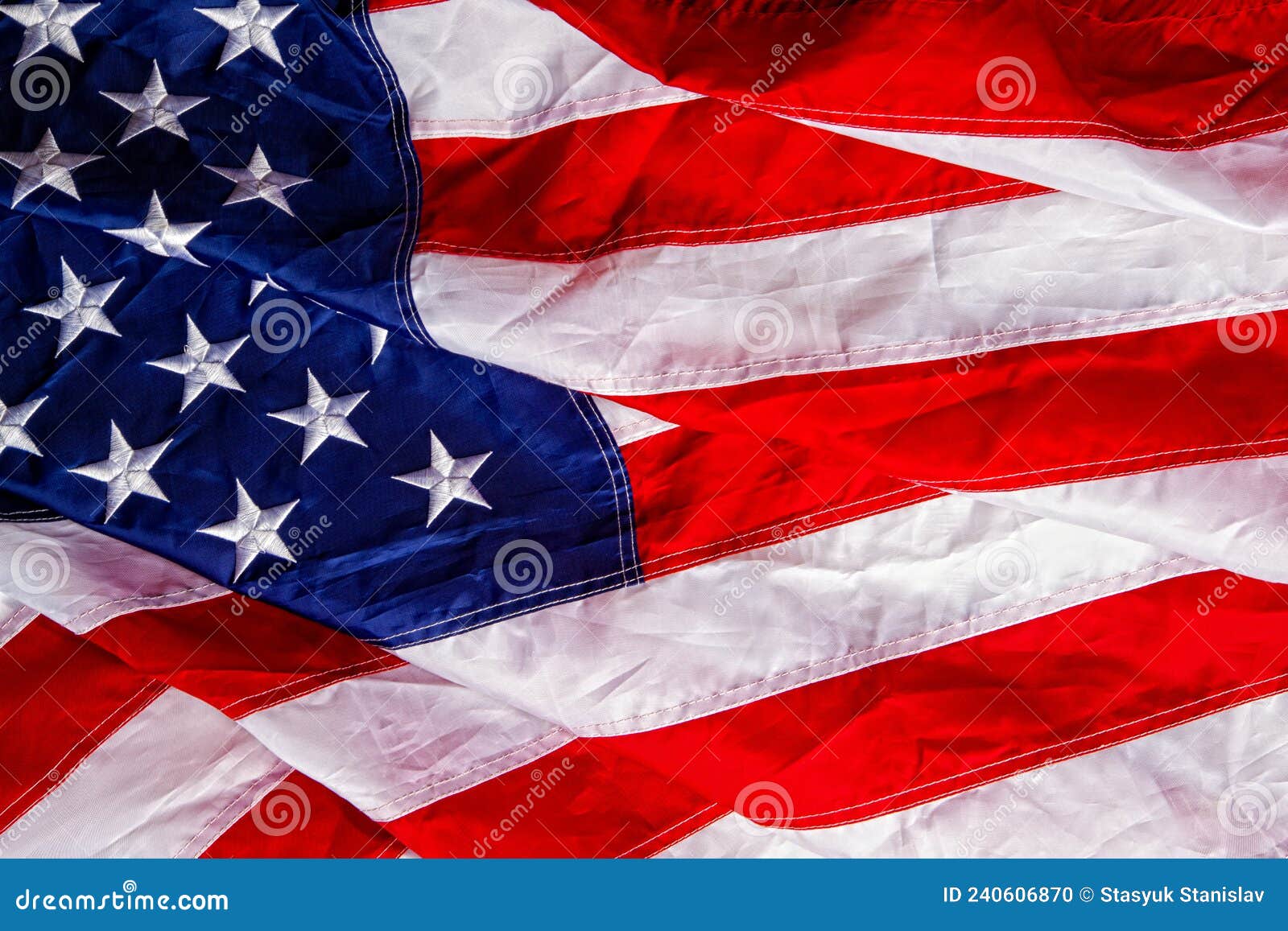 Beautiful Star Striped Flag Waving The State Symbol The United States
