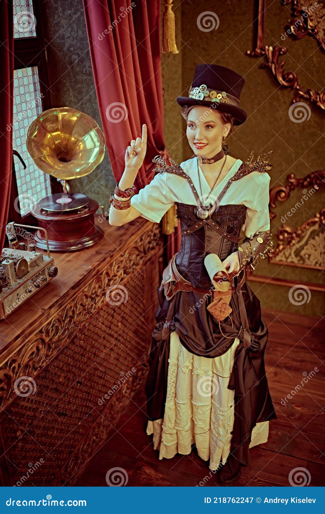 Fantasy world of steampunk stock image. Image of industrial - 218762247