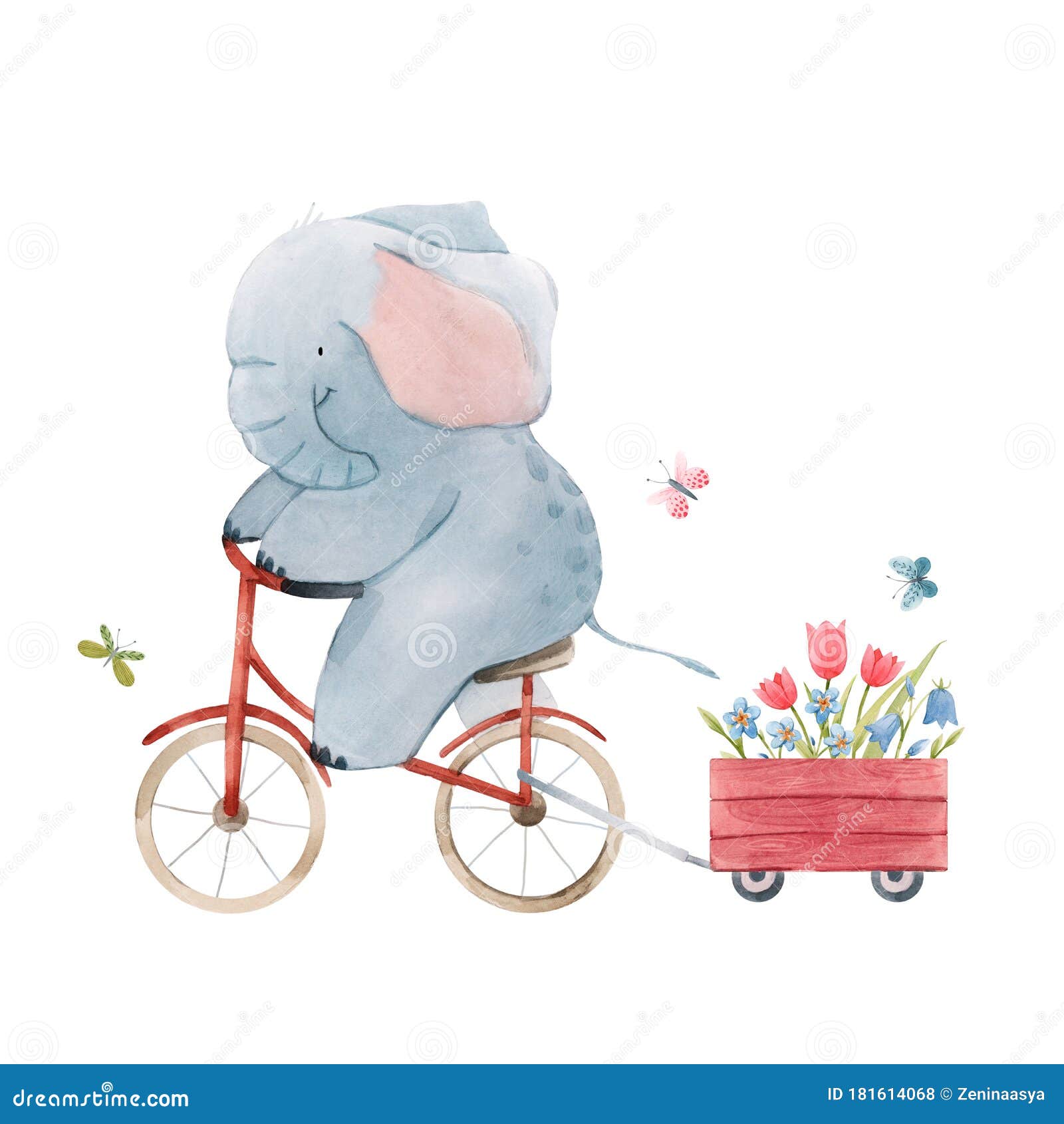 dessin animé arte éléphant bicyclette