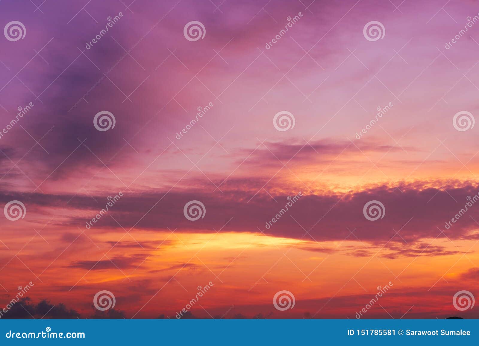 Stratus Cloud in Sunset Background for Forecast and Meteorology Concept