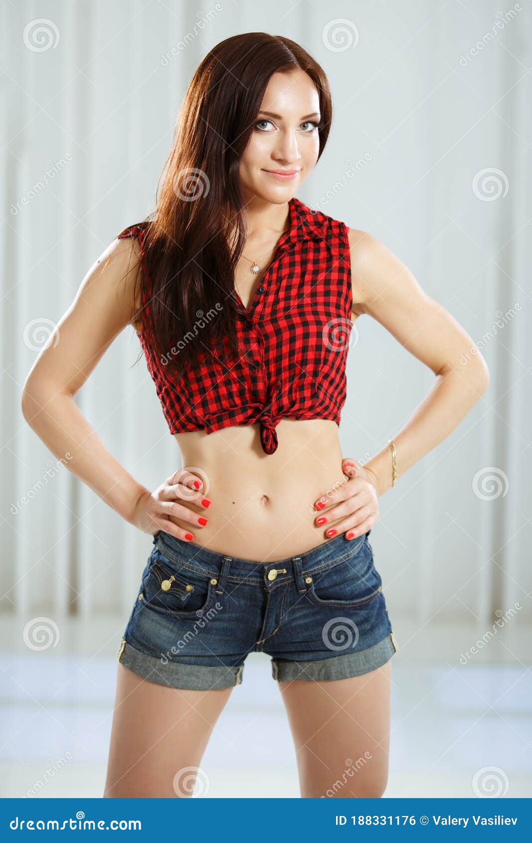 sexy girl in jean shorts